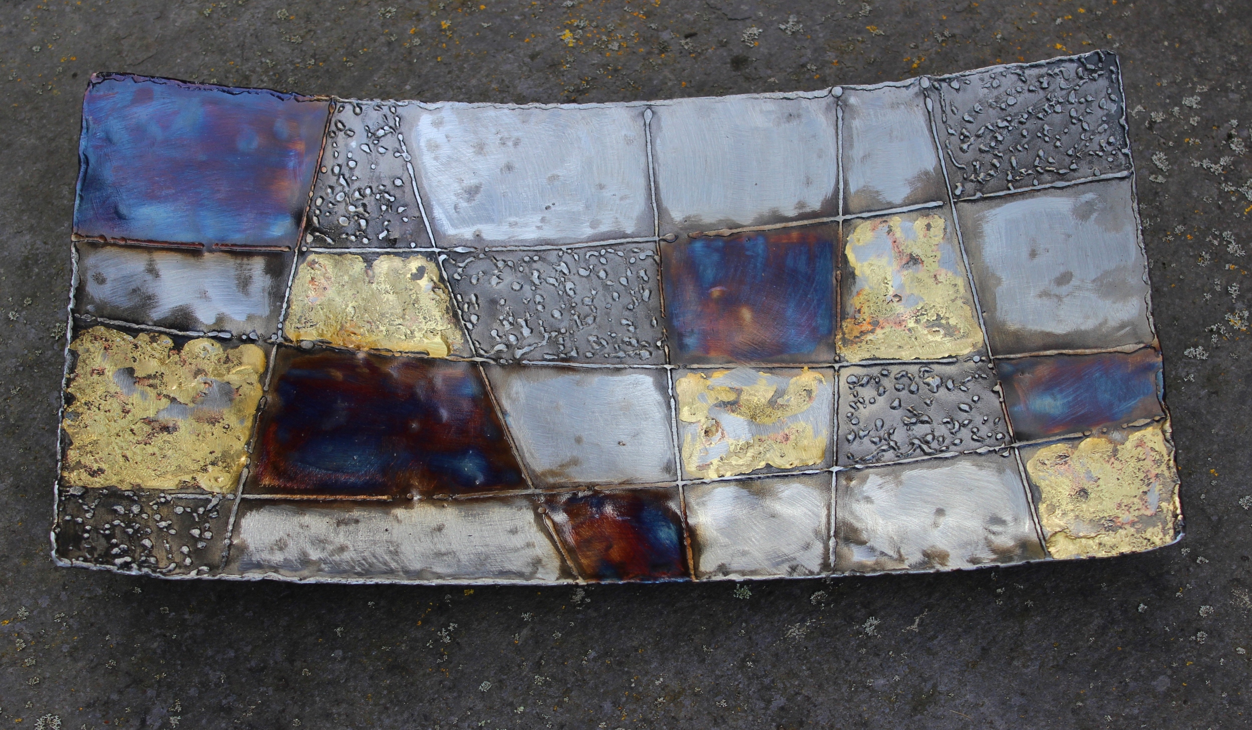 Iron / steel platter with bronze detail - from a selection starting at £69 each plus £20 insured p&p (UK mainland)
