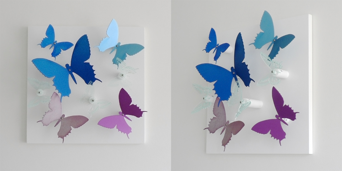 Anodised aluminium 'Butterfly Board' (blue / purple) - Large 400mm x 400mm - by Salina Somalya £360 Other colours and sizes available