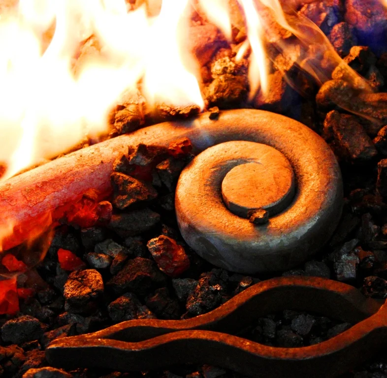 Hot-forging the shepherd's crook 