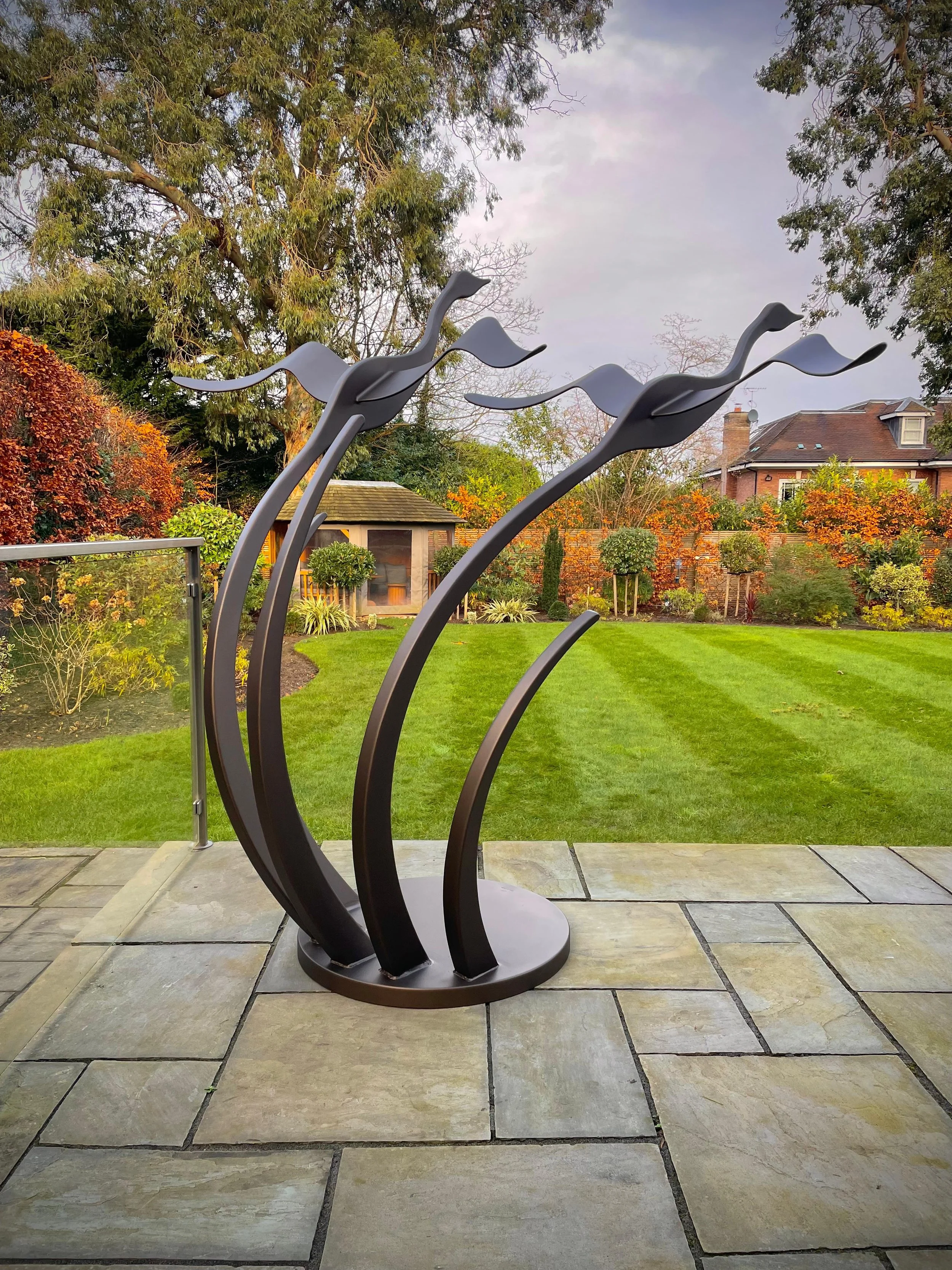 Large Flying Geese Metal Garden Sculpture 2.JPG