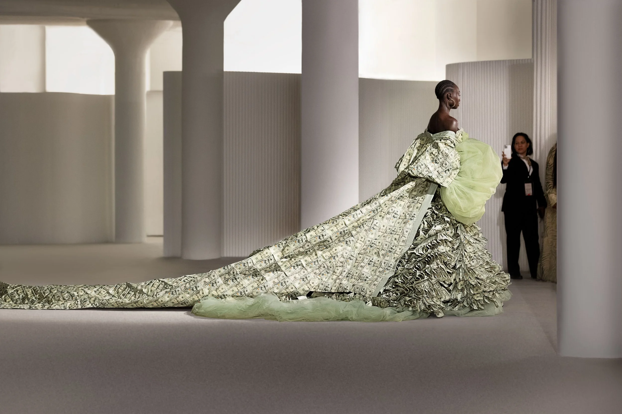 The Dre$$ was the closing look of Fe’s fashion show - the closer is reserved for the most prestigious piece in the collection - to symbolize closing the retirement income gap.