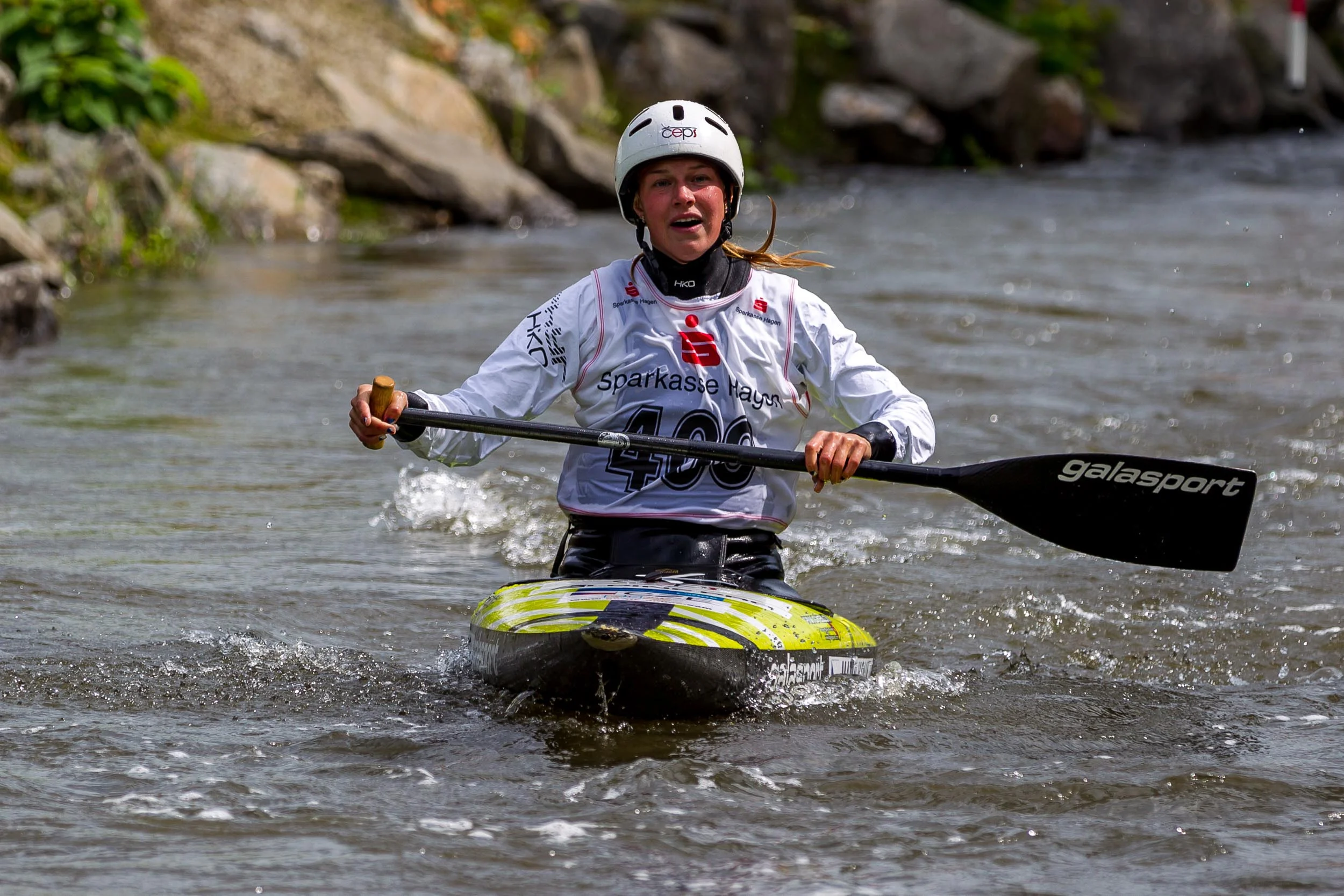 2017 ECA Canoe Slalom Junior/U23 European Championships in Hohenlimburg, Day 4, 20.08.2017 - Canoe Single (C1) Women U23 Finals; Jana MATULKOVA from Czech Republic in her final run. Jana MATULKOVA has become fifth in this Championship.
