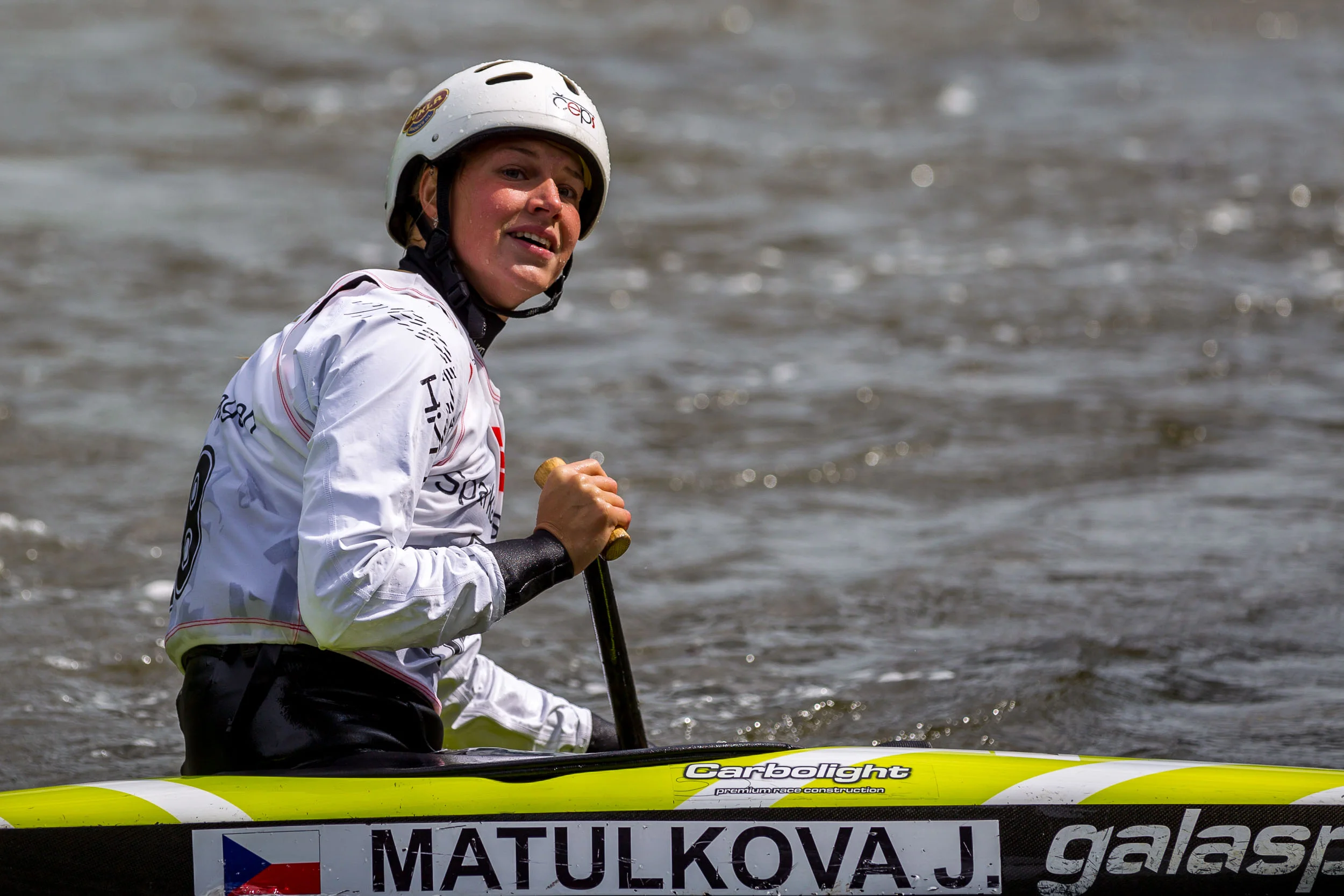 2017 ECA Canoe Slalom Junior/U23 European Championships in Hohenlimburg, Day 4, 20.08.2017 - Canoe Single (C1) Women U23 Finals; Jana MATULKOVA from Czech Republic in her final run. Jana MATULKOVA has become fifth in this Championship.