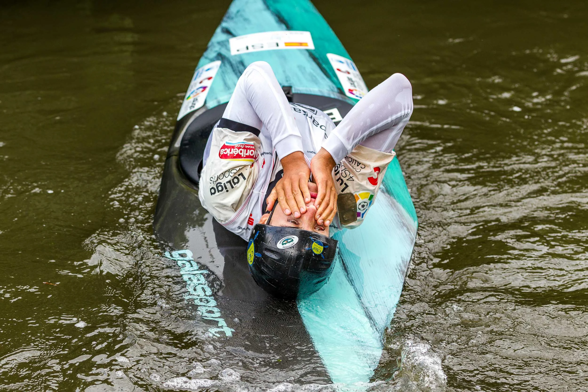 2017 ECA Canoe Slalom Junior/U23 European Championships in Hohenlimburg, Day 4, 20.08.2017 - Canoe Single (C1) Men Junior Finals; Miquel TRAVE from Spain in his final run. Miquel TRAVE has become fourth in this Championship.