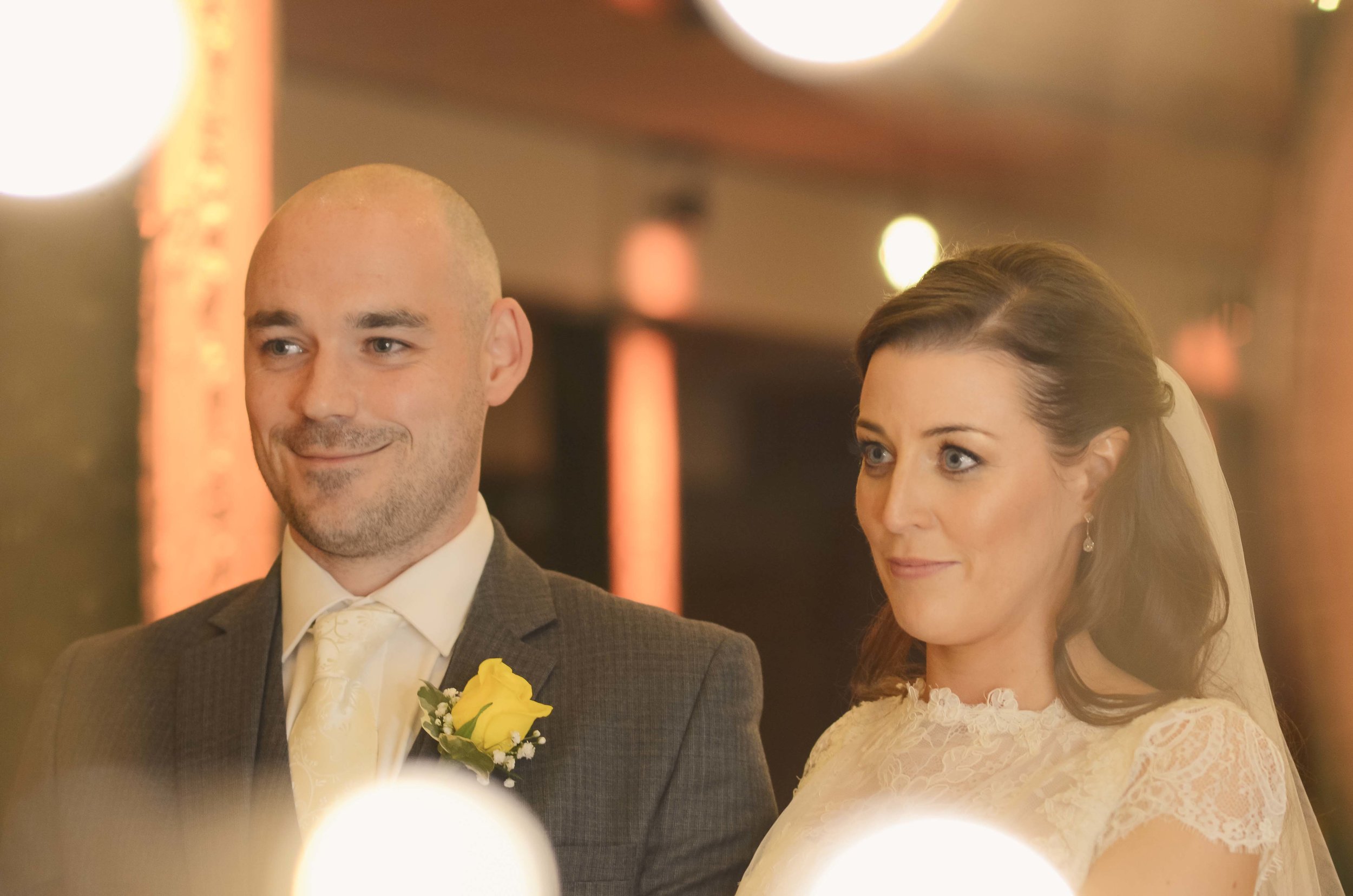 Bride and groom at the altar