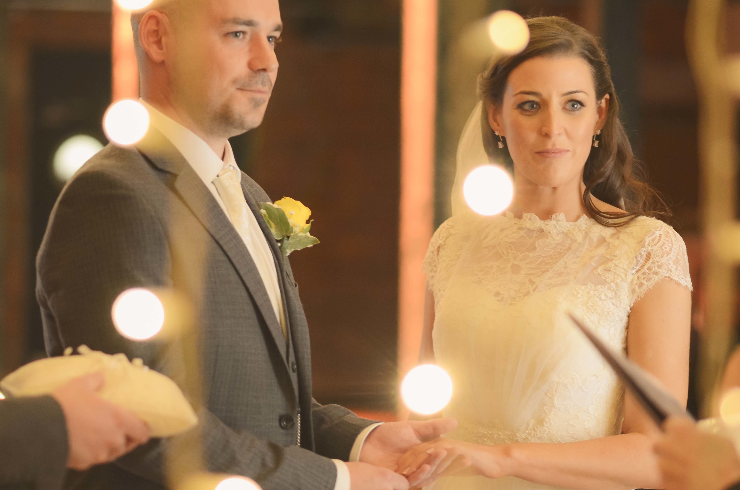 Bride and groom saying their vows