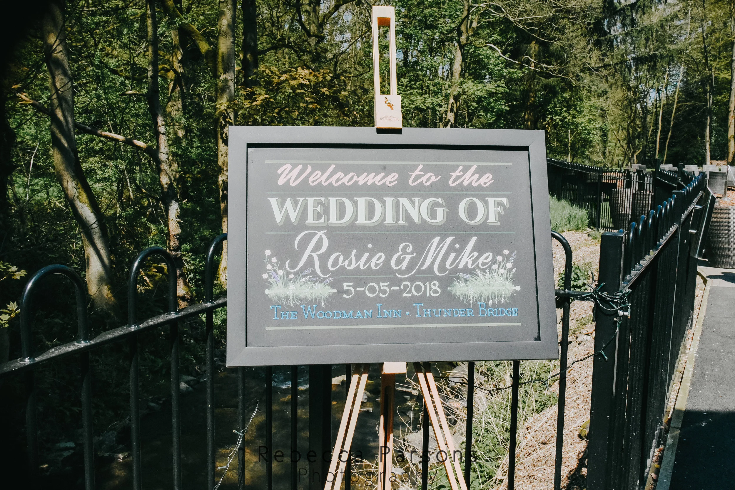 sign for bride and groom's wedding