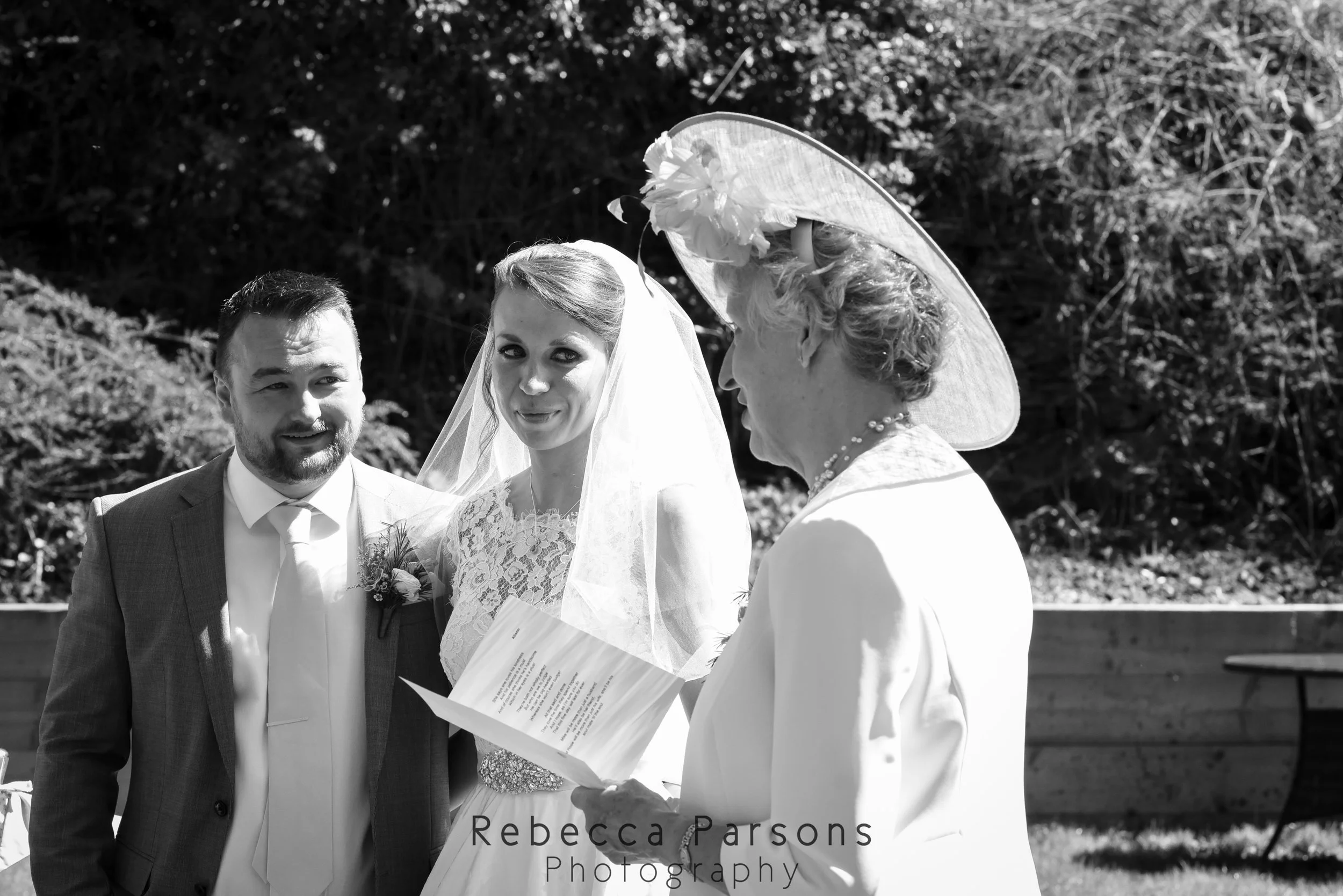bride's mother reading black and white
