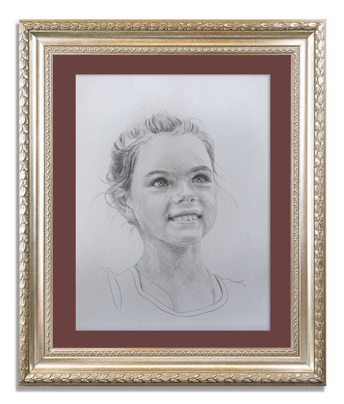 Portret laten tekenen - Een portret van een meisje