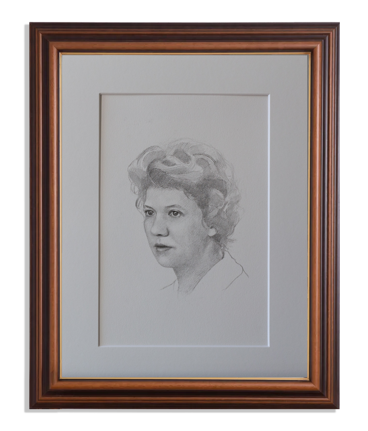 Getekend Portret van een oudere dame