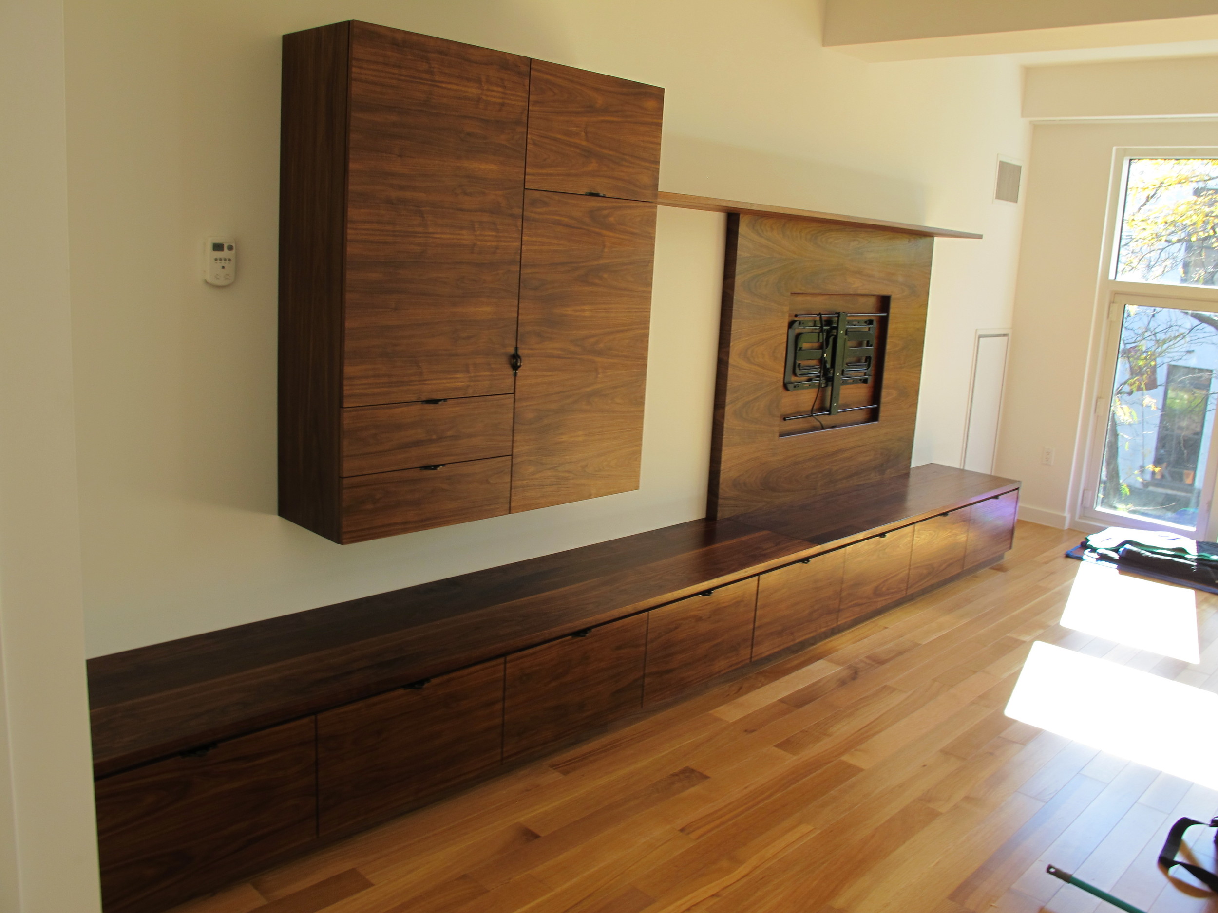 walnut wall unit