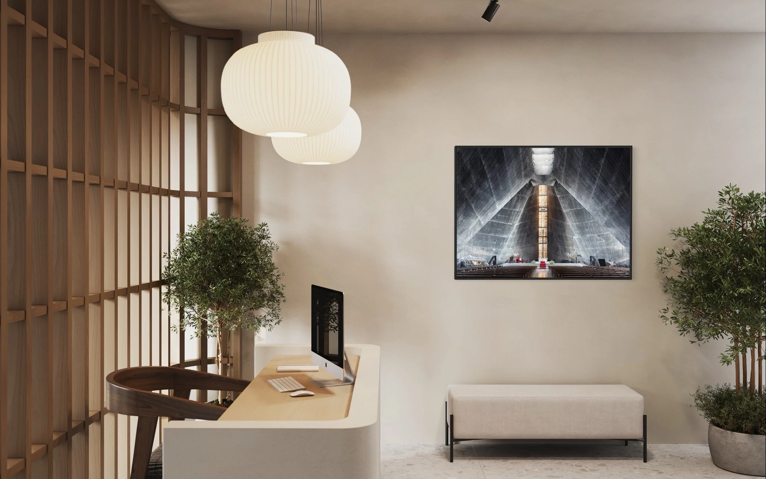 Saint Mary's Cathedral Tokyo Fine Art Photography Print Thibaud Poirier Japandi office