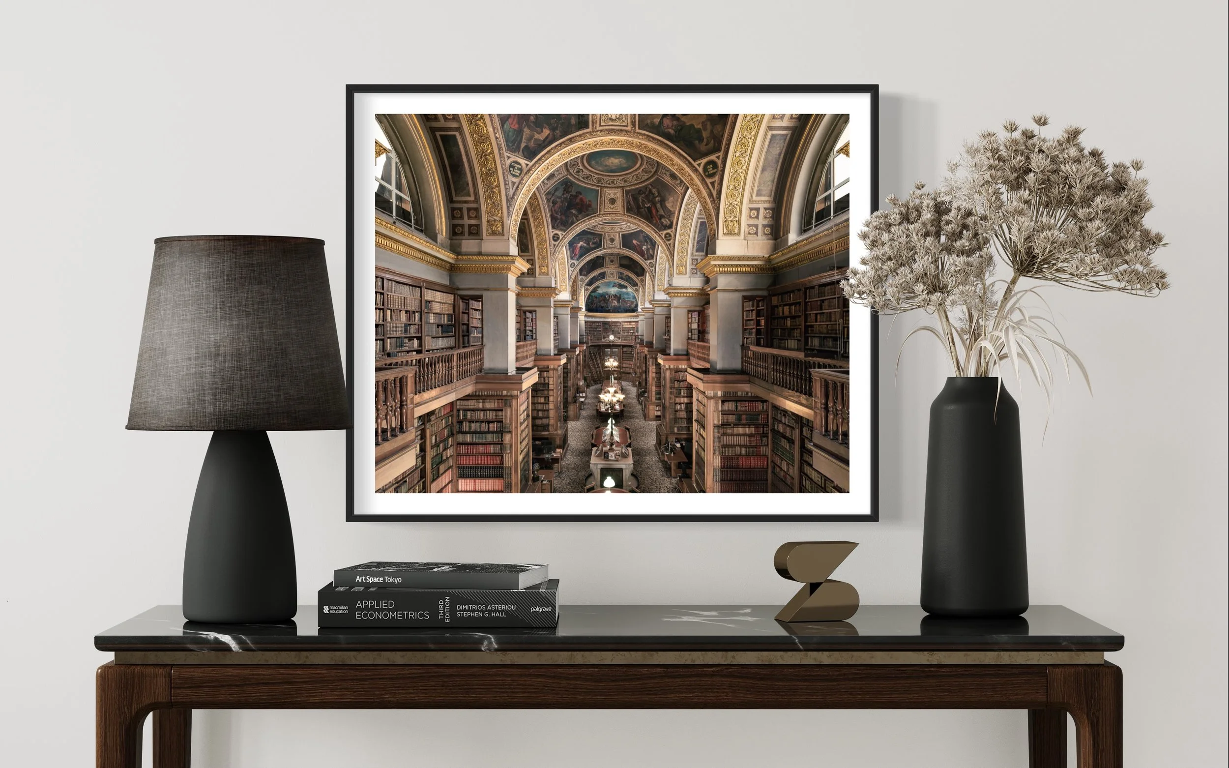 Bibliothèque de l'Assemblée Nationale Paris Fine Art Photography Print Thibaud Poirier Black Frame