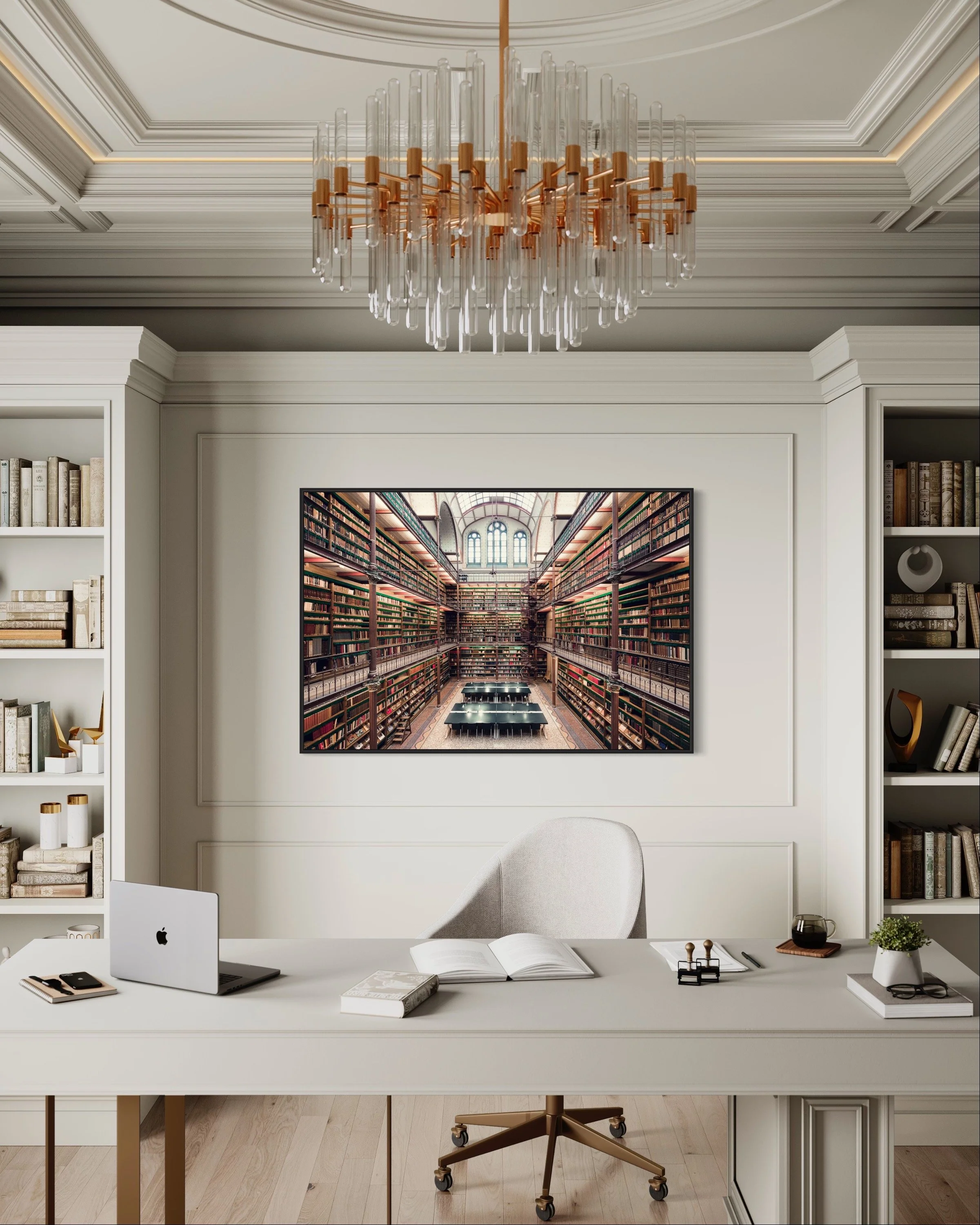 Rijksmuseum library Fine Art Photography Print Thibaud Poirier white cosy office