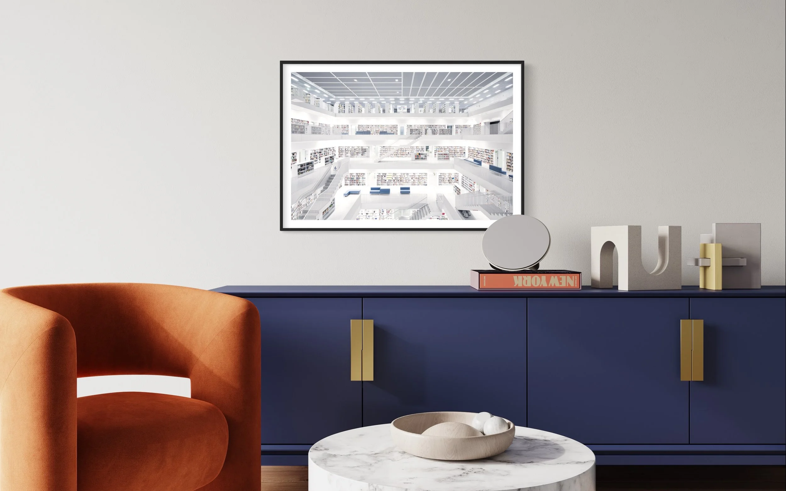 Stuttgart Library Fine Art Photography Print Thibaud Poirier cosy living room