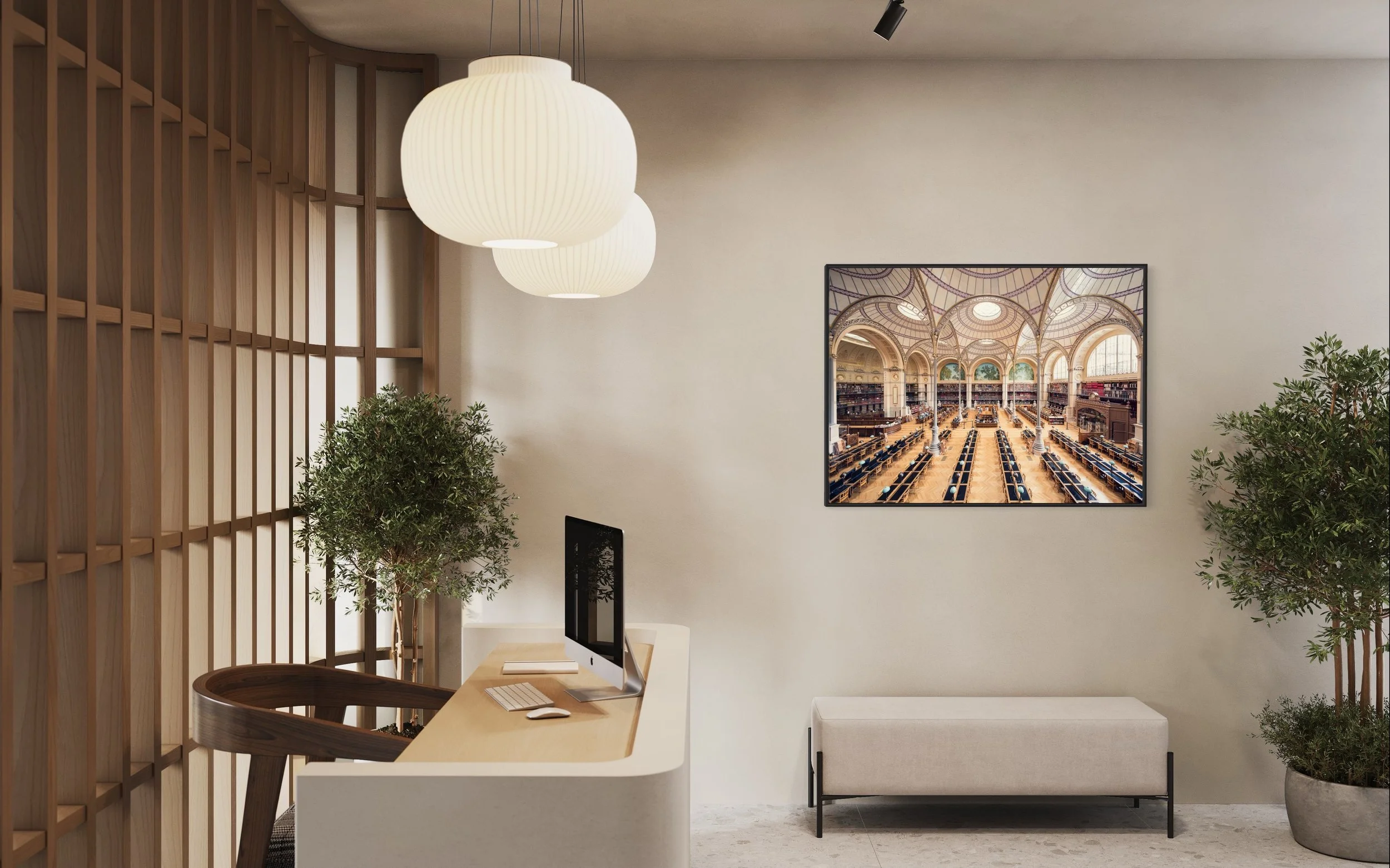 Bibliothèque BNF Richelieu Salle Labrouste Fine Art Photography Print Thibaud Poirier office lobby