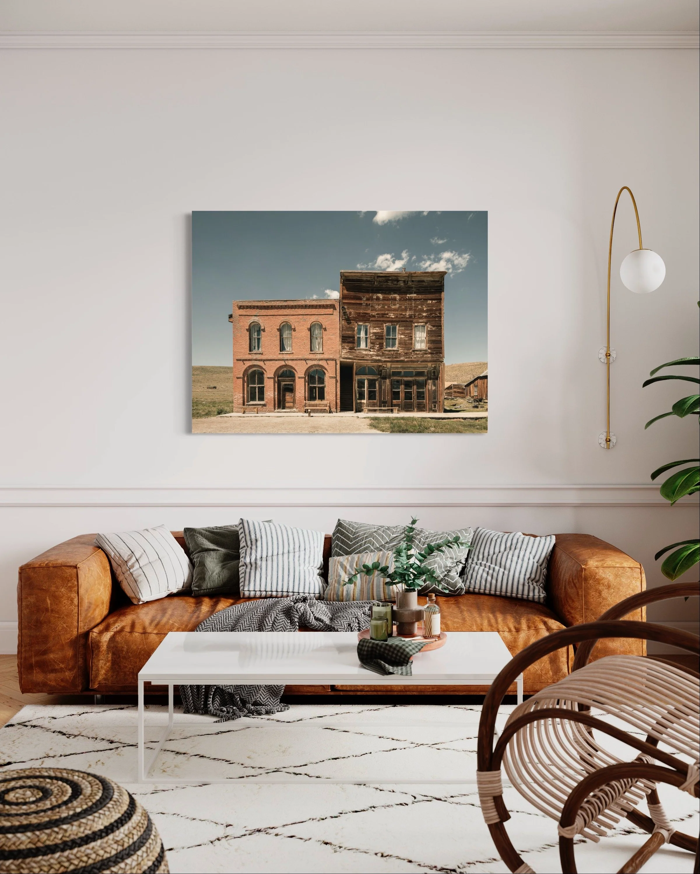 The Dechambeau Hotel Bodie Fine Art Photography Print Thibaud Poirier cosy interior leather sofa