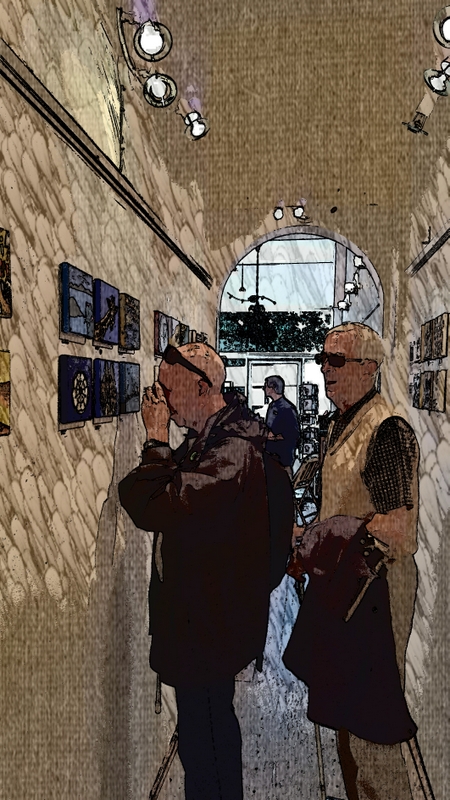 Members of the Scottish War Blinded visiting the exhibition