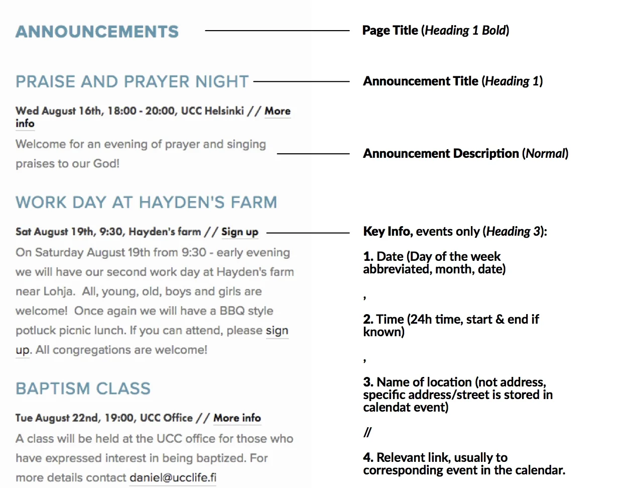 Part of the documentation provided to the client.