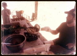 Justin Hirschfield, a chef at Niwot Market, cooks cinnamon apples for the kids' lunch.