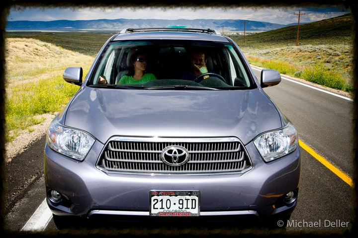 Waiting at a construction stop during a 2011 road trip with our friends The Dellers. Photo by Michael Deller .
