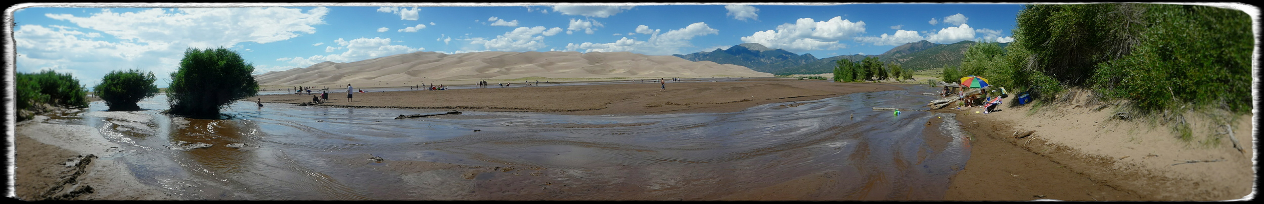 Many visitors to Great Sand Dunes NP don't go much farther past Medano Creek, which lies seasonally at the base of the dunes.