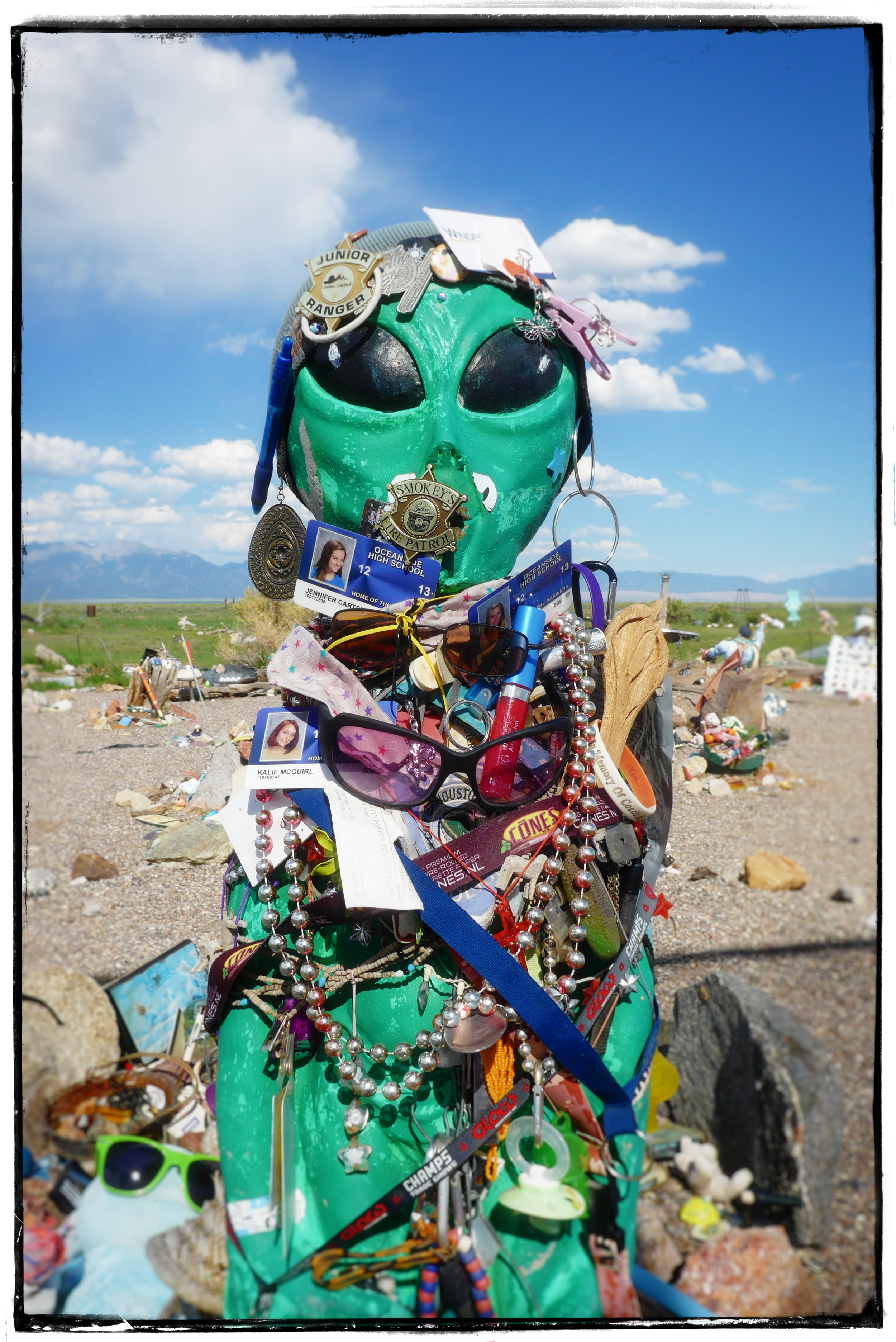 Visitors leave trinkets in the site's healing garden.