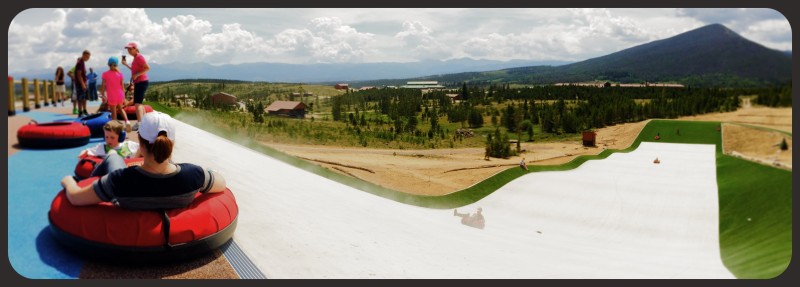 The tubing hill mimics soft snow with turf-like material and mist nozzles that makes the hill slippery. Guest ride back to the top via magic carpet . Photos by Michael Mundt