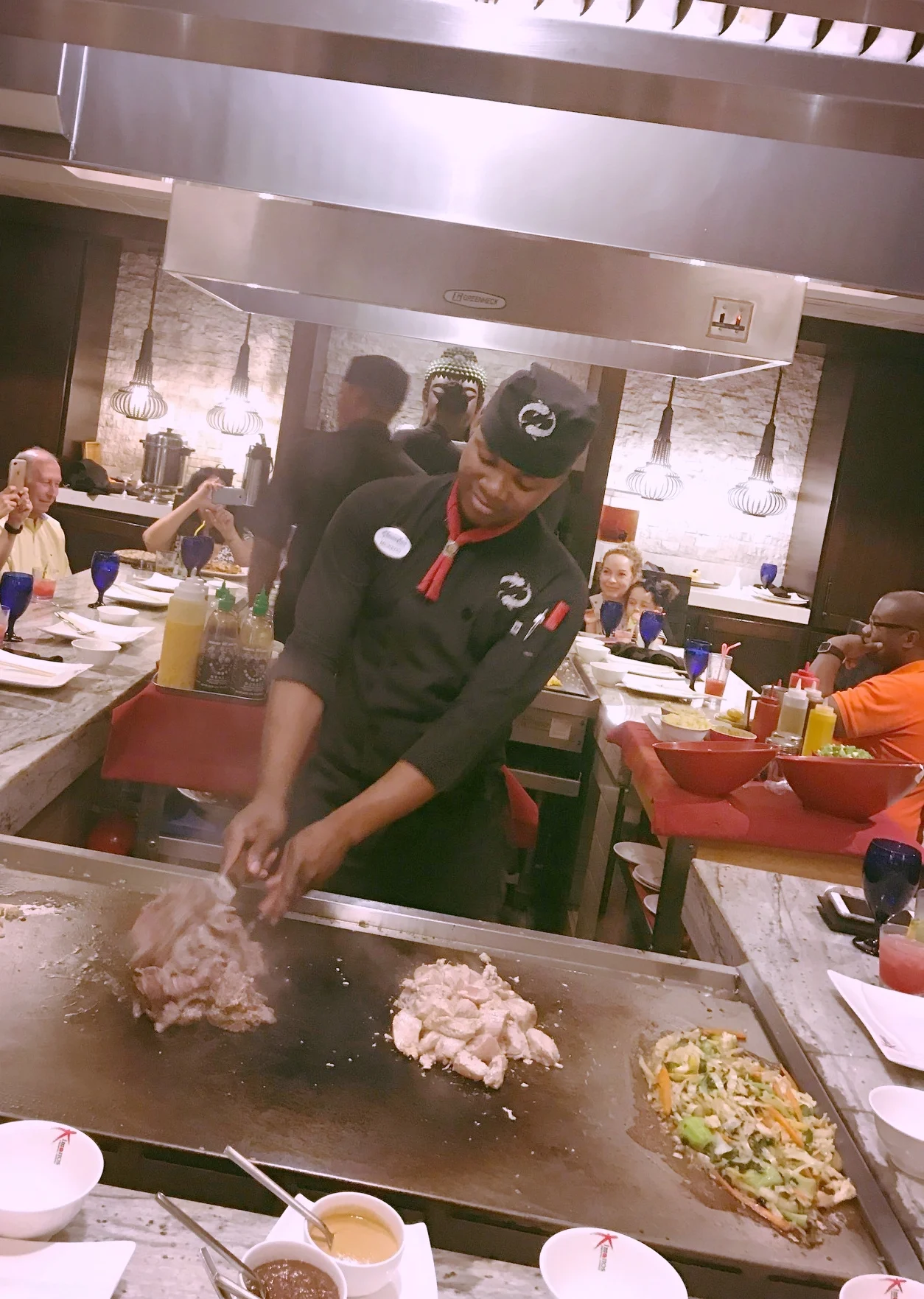 Our Teppanyaki chef at Kimonos was as talented a singer as cook. 