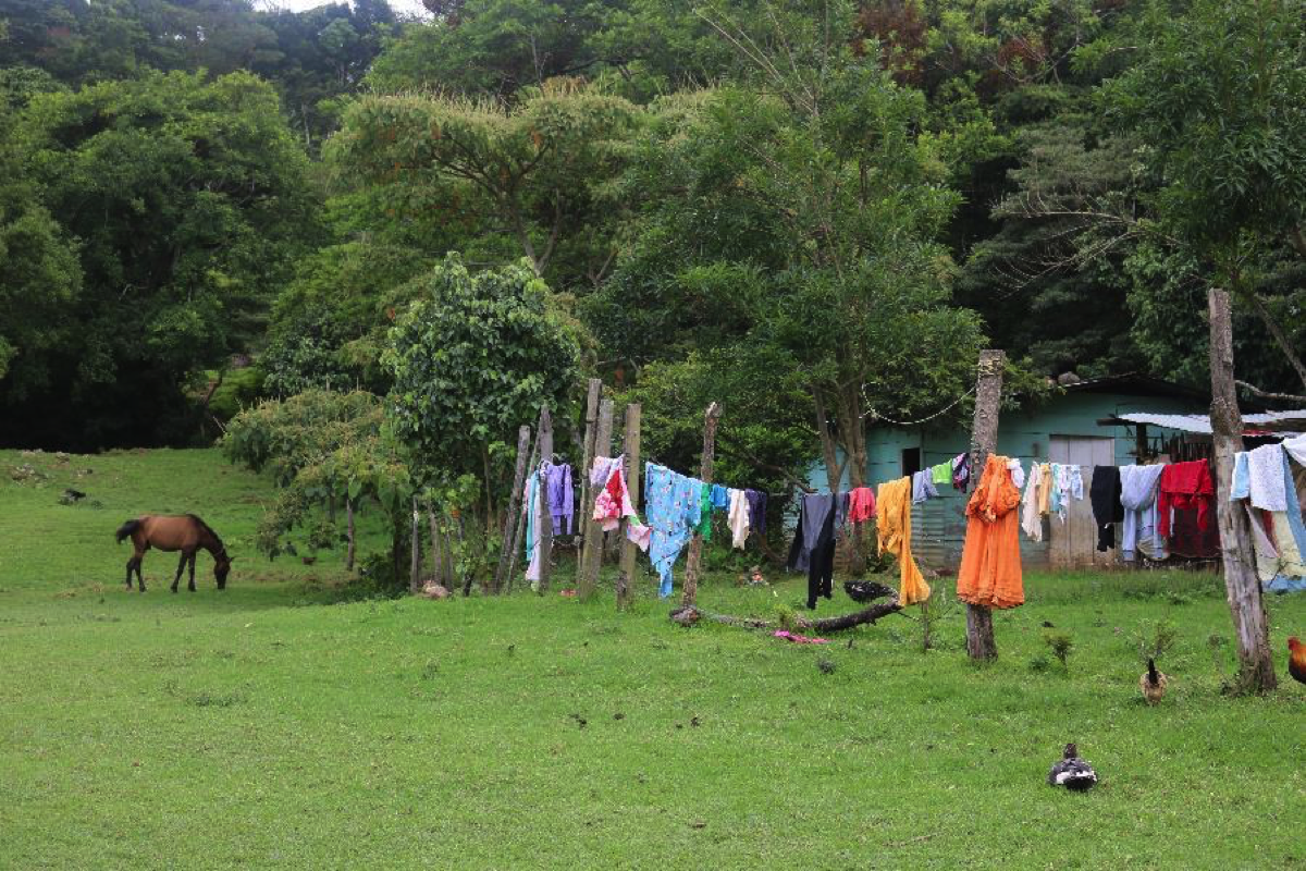 Laundry on the line at a neighbor's home in Ratón.