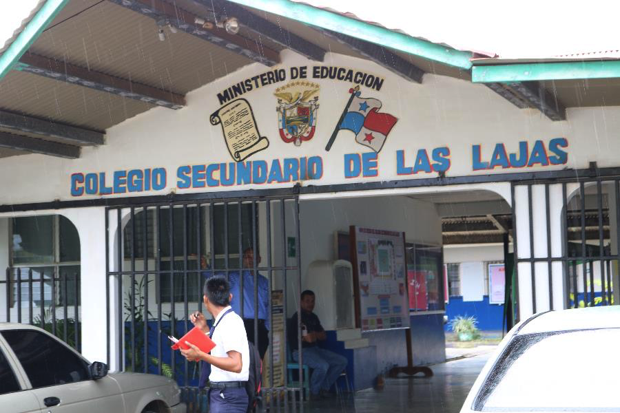  Several of the Few for Change scholarship recipients board near Las Lajas during the week or take a chiva every day to attend the Las Lajas high school. 