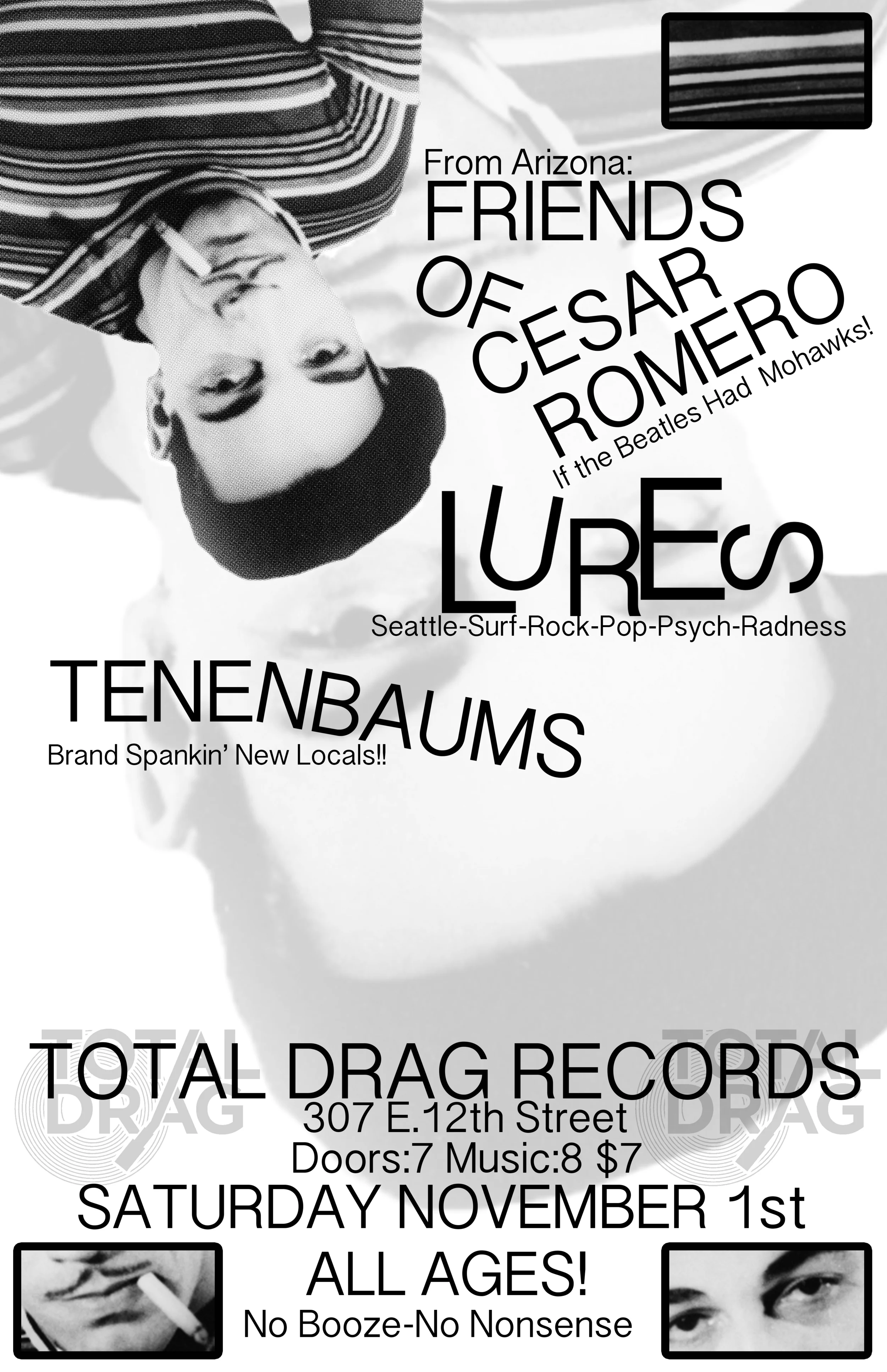 LURES - FRIENDS OF CESAR ROMERO - TENENBAUMS LIVE AT TOTAL DRAG!!