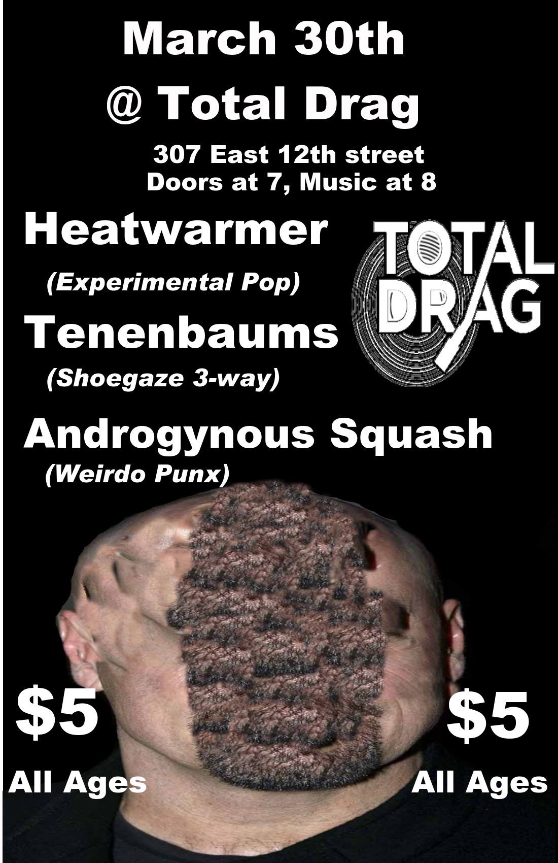 HEATWARMER - TENENBAUMS - ANDROGYNOUS SQUASH LIVE AT TOTAL DRAG!!