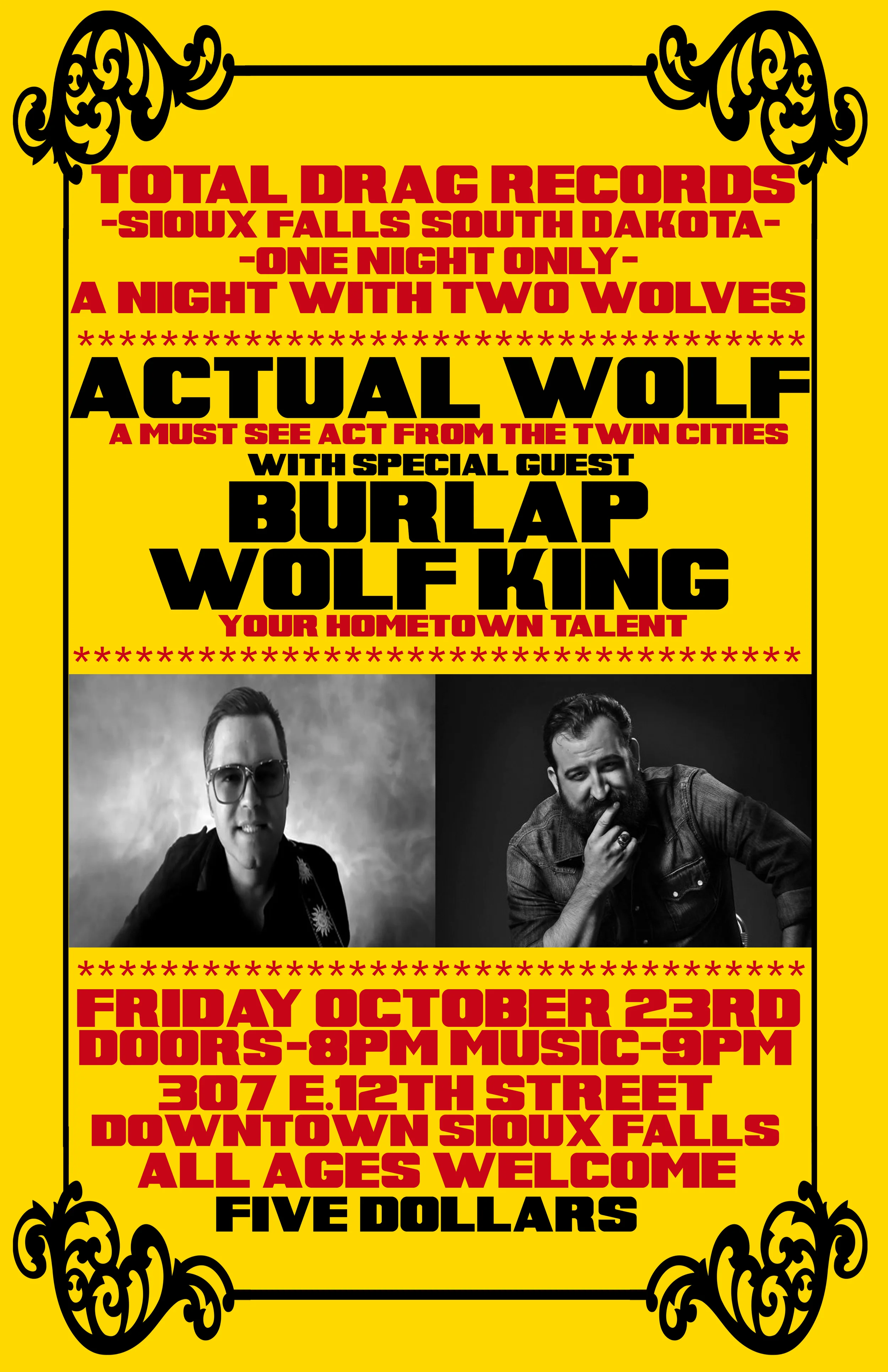 ACTUAL WOLF w/ BURLAP WOLF KING LIVE AT TOTAL DRAG!