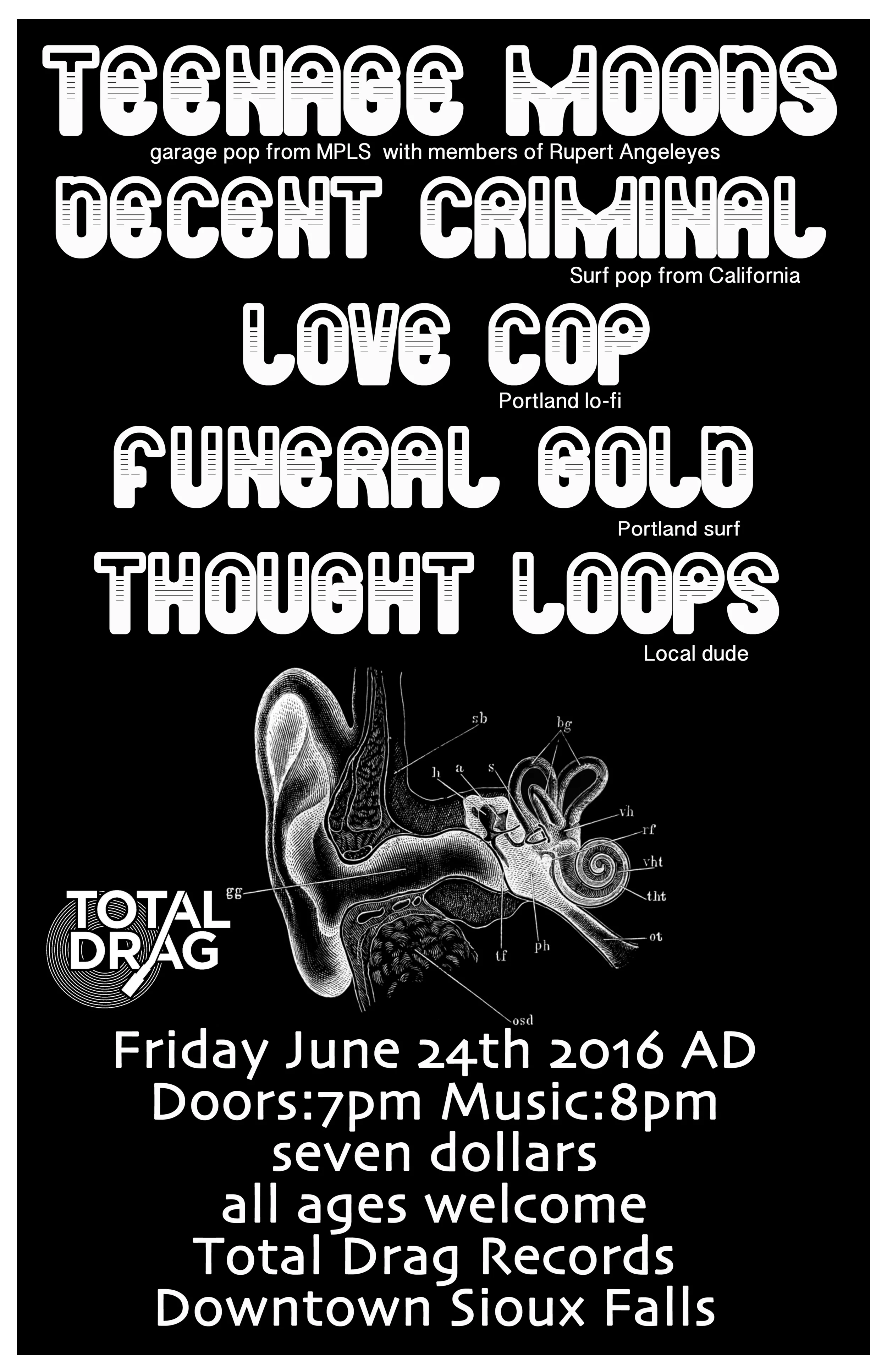 TEENAGE MOODS - DECENT CRIMINAL - LOVE COP - FUNERAL GOLD