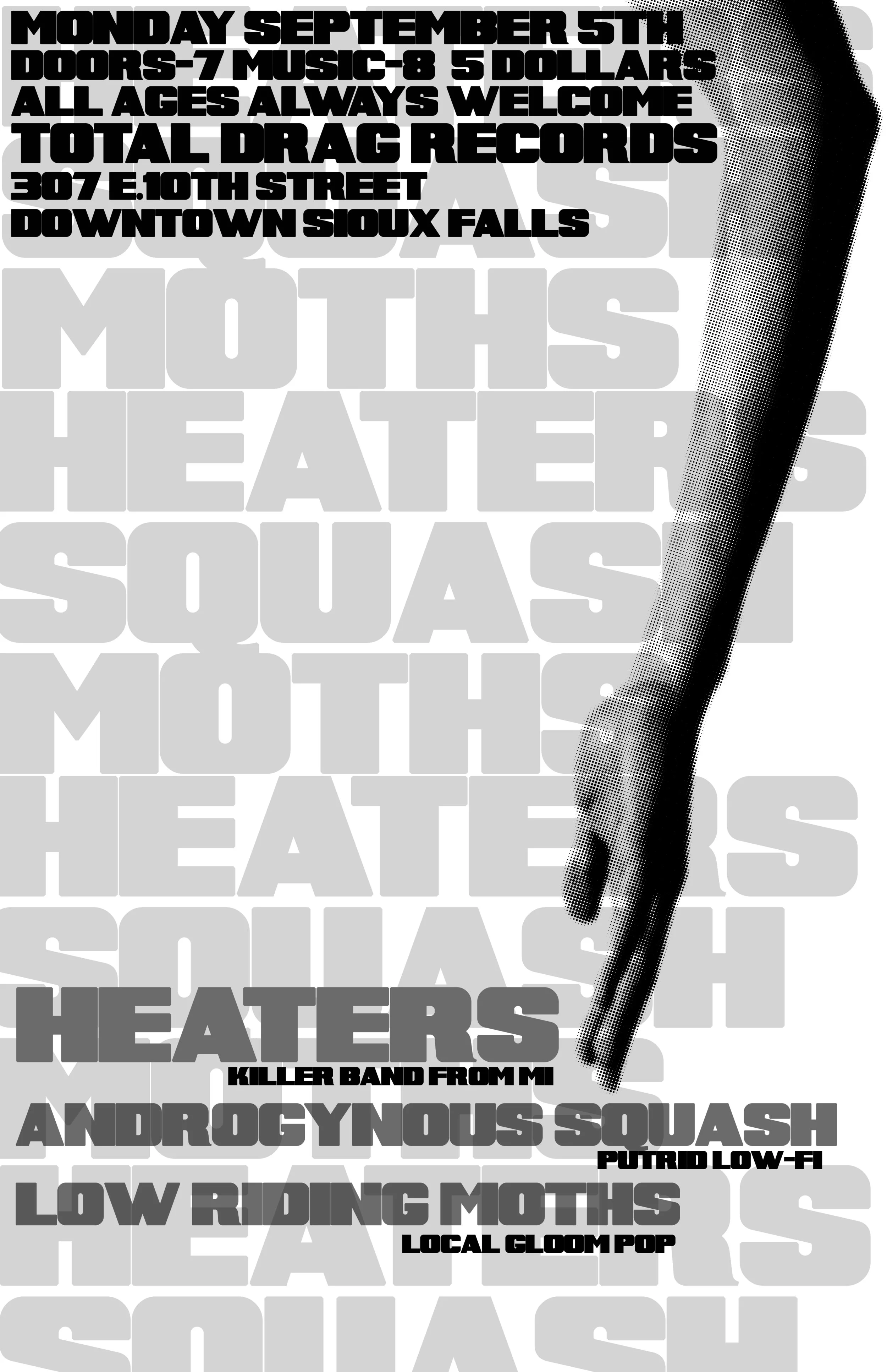 HEATERS - ANDROGYNOUS SQUASH - LOW RIDING MOTHS!