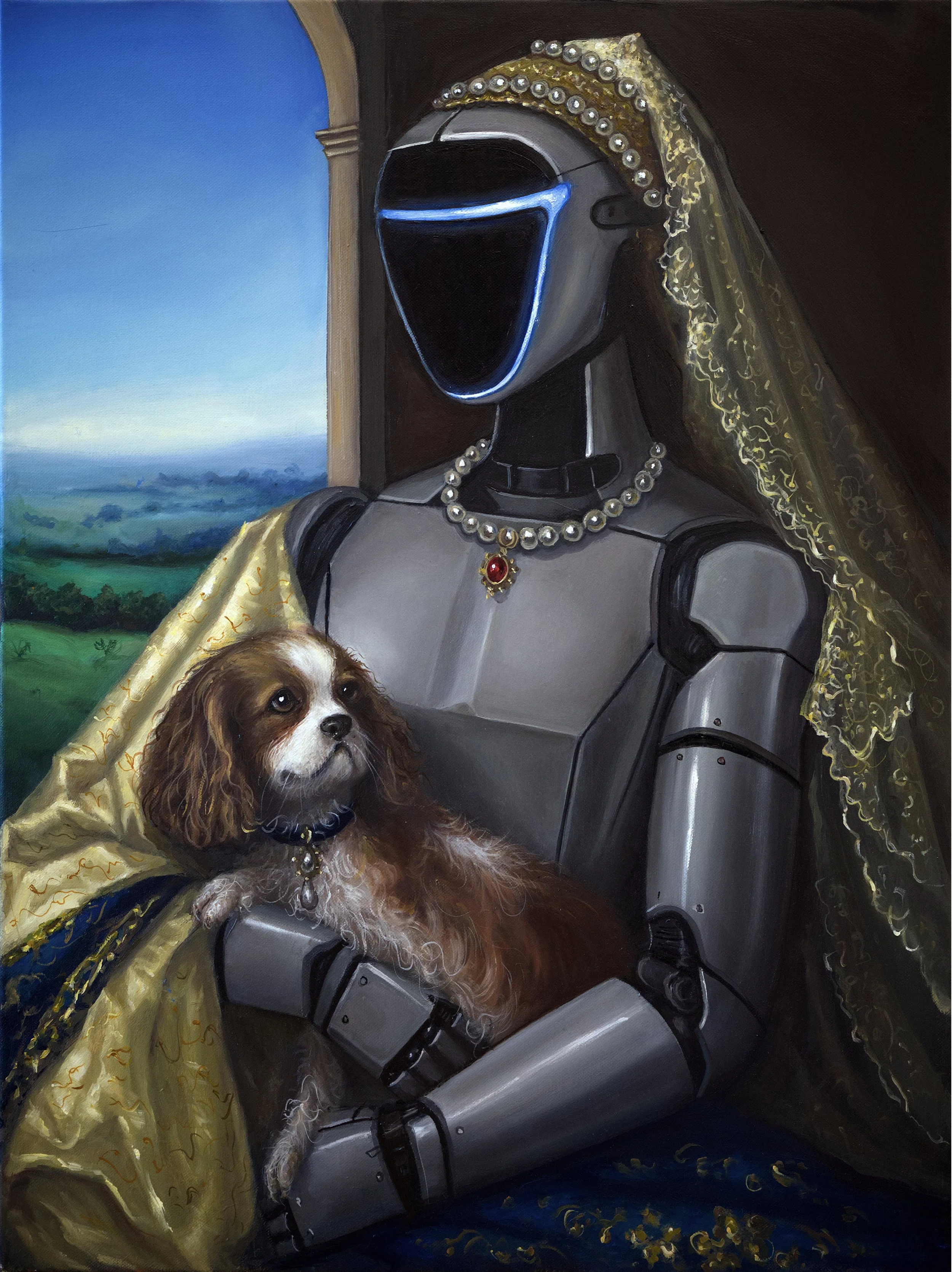 G1 Lady with a Dog,
Oil on canvas, 80 x 60 cm