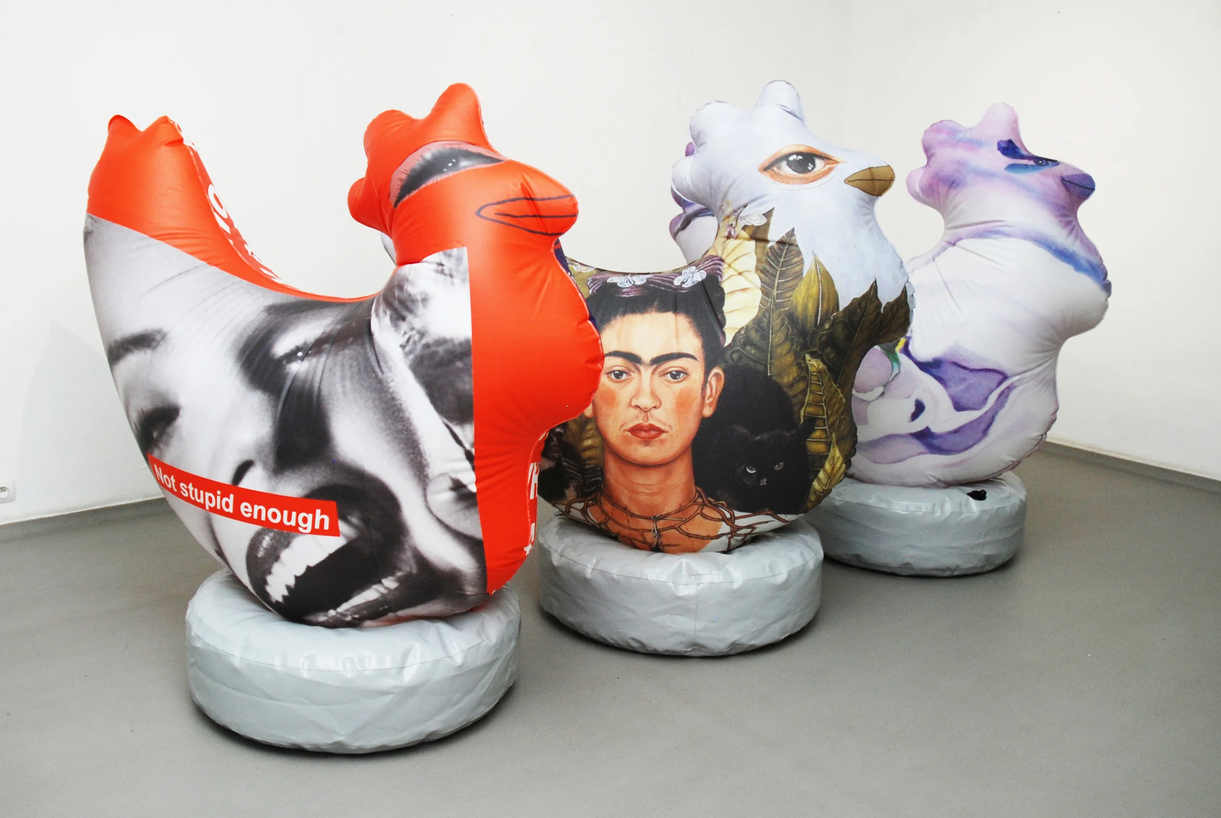 Georgia O'Keeffe, Frida Kahlo and Barbara Kruger Hens