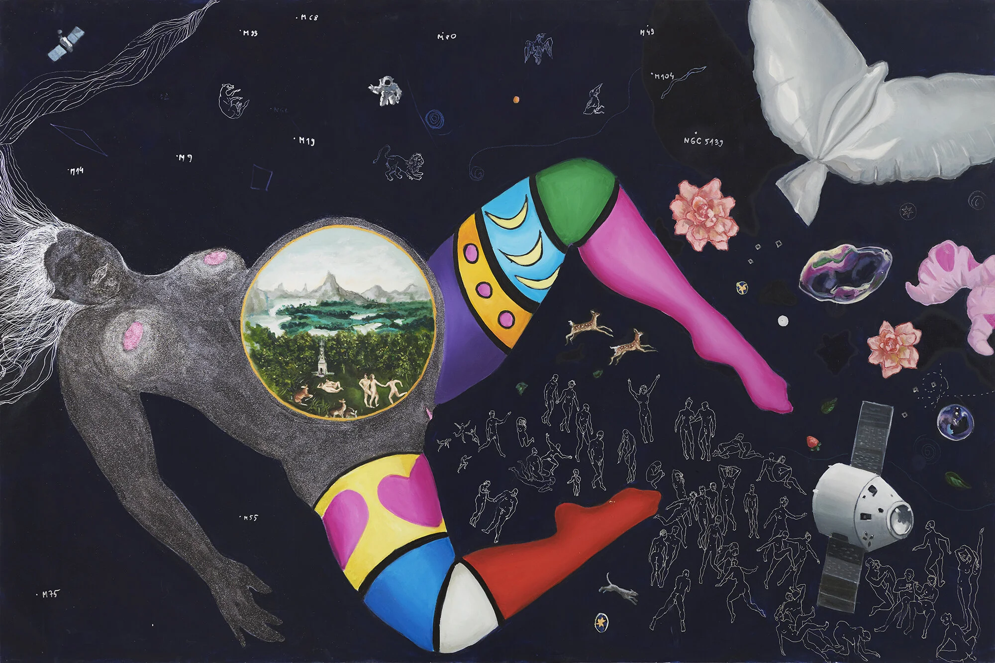 Galaxy, 2019, oil and acryl on canvas, 140 x 210 cm