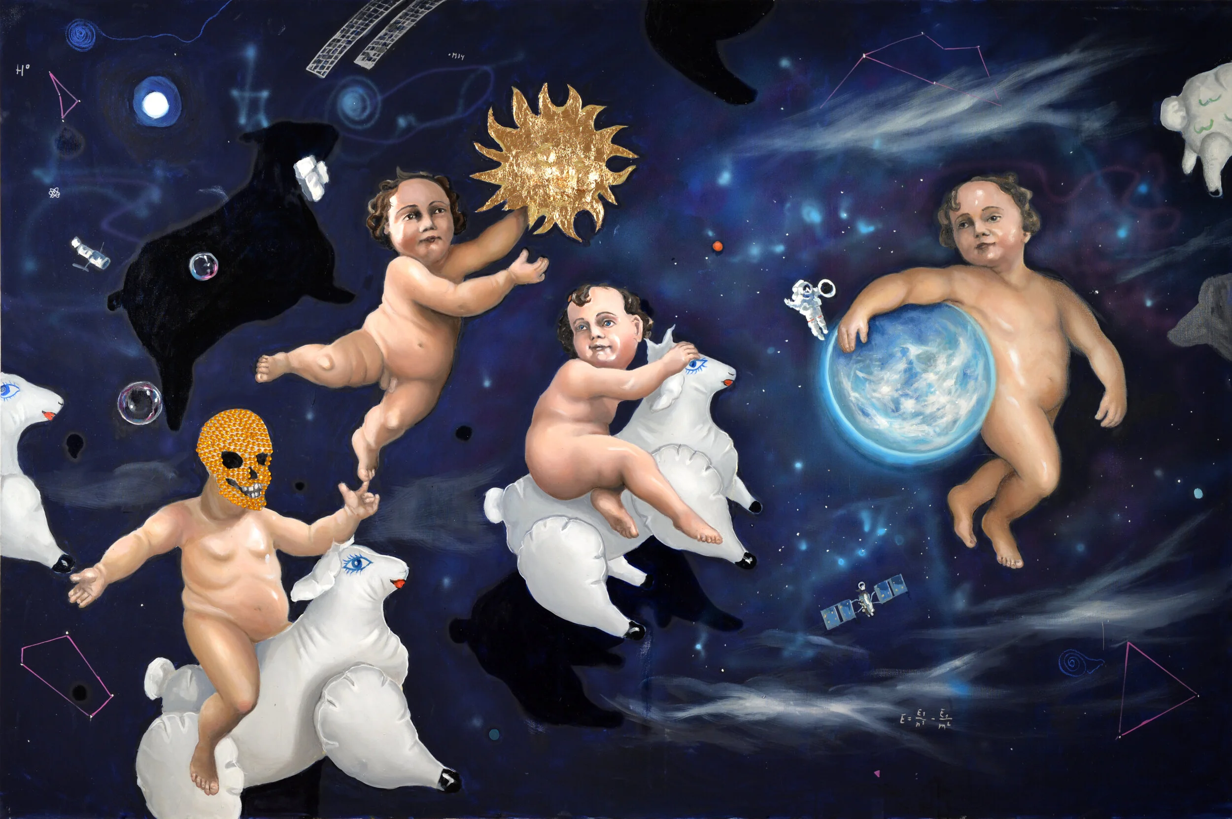 Procession, oil and acryl on canvas, 140 x 210 cm