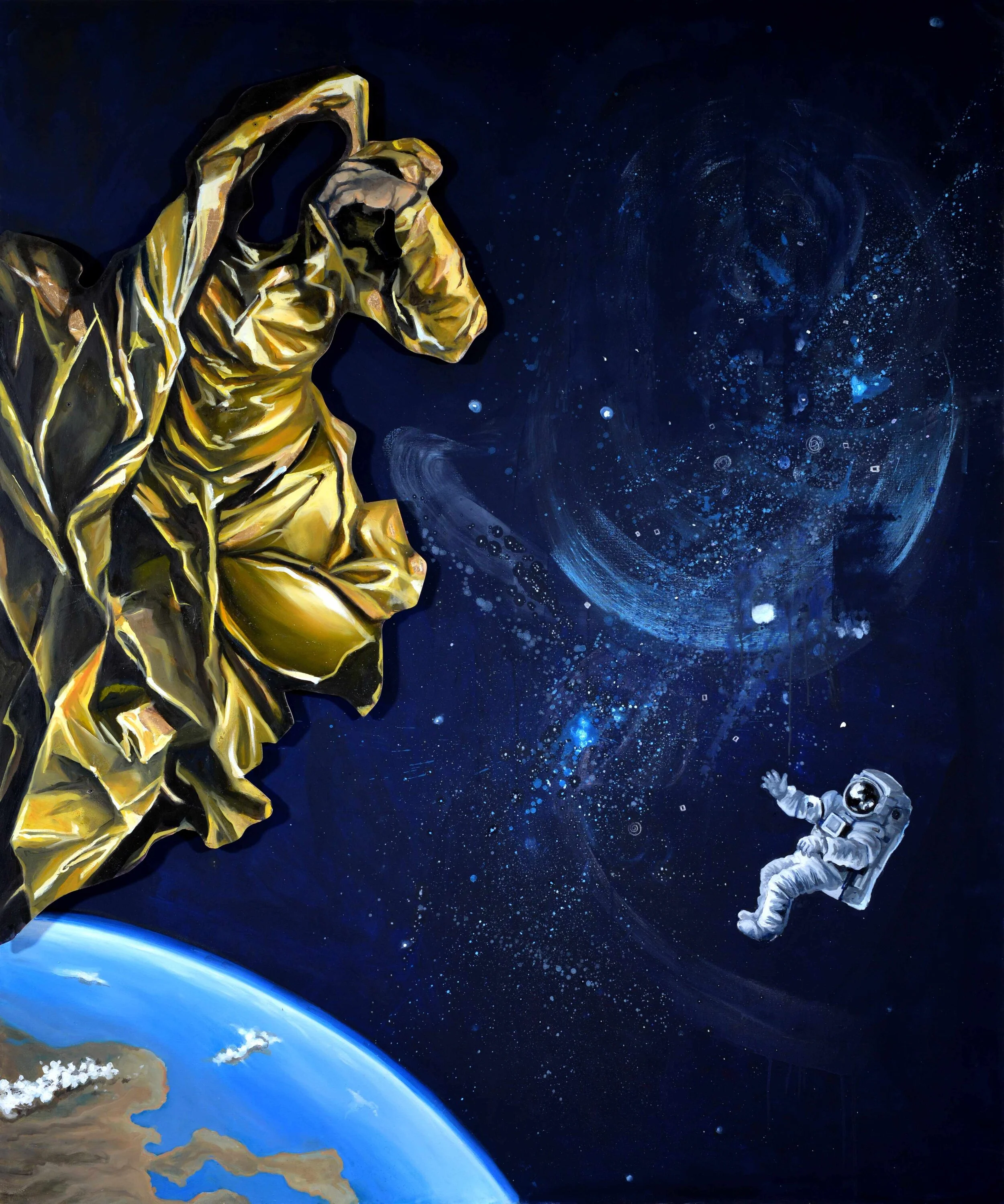 Madonna in Space, oil on canvas, 180 x 150 cm
