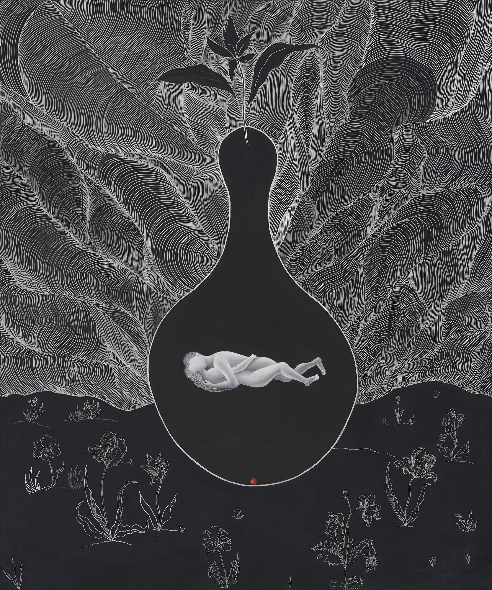 First Lovers, 180x150 cm,  marker and acrylic on canvas