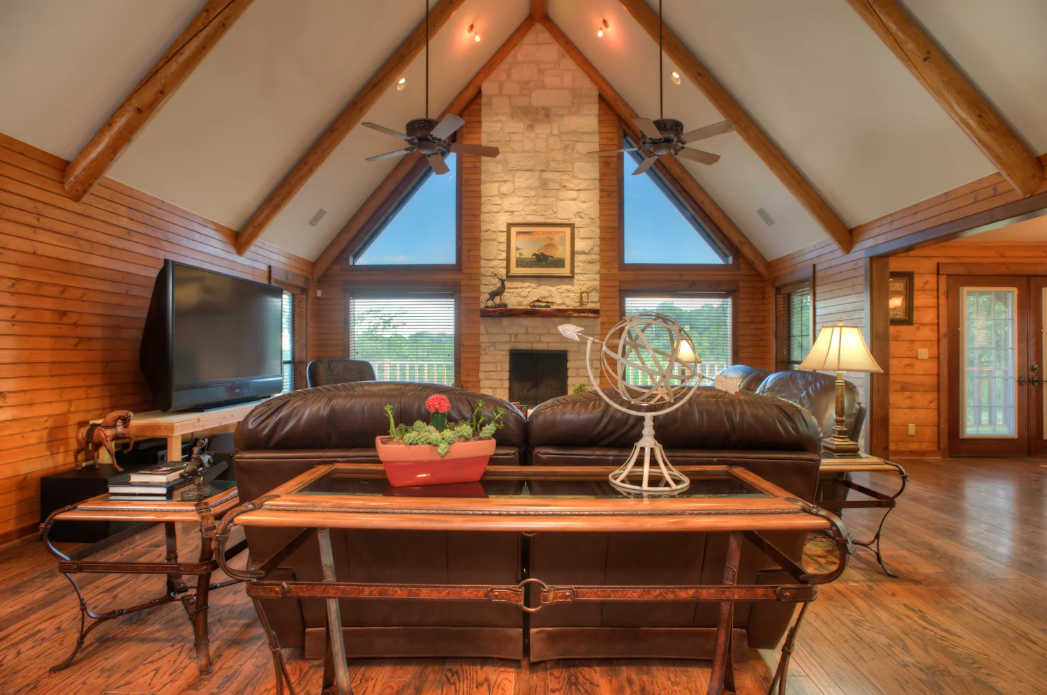 HDR: Notice the amount of detail you can see throughout the entire image. The over all balance of light and color has changed completely. We can now see more detail though the windows. Also, look at the definition of the light from the lamp on the right side. Previously it was hardly noticeable.