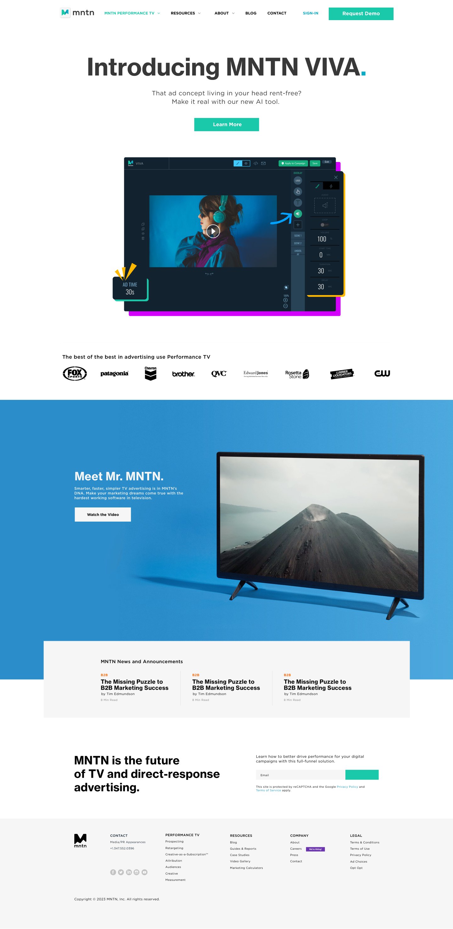 MNTN VIVA™ Product Page