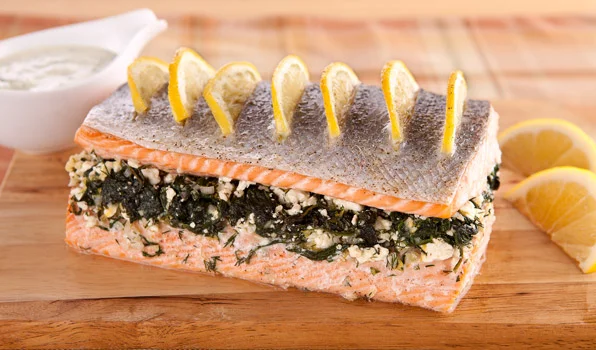 The Best Spinach Stuffed Salmon Weight Loss Recipe Ever!
