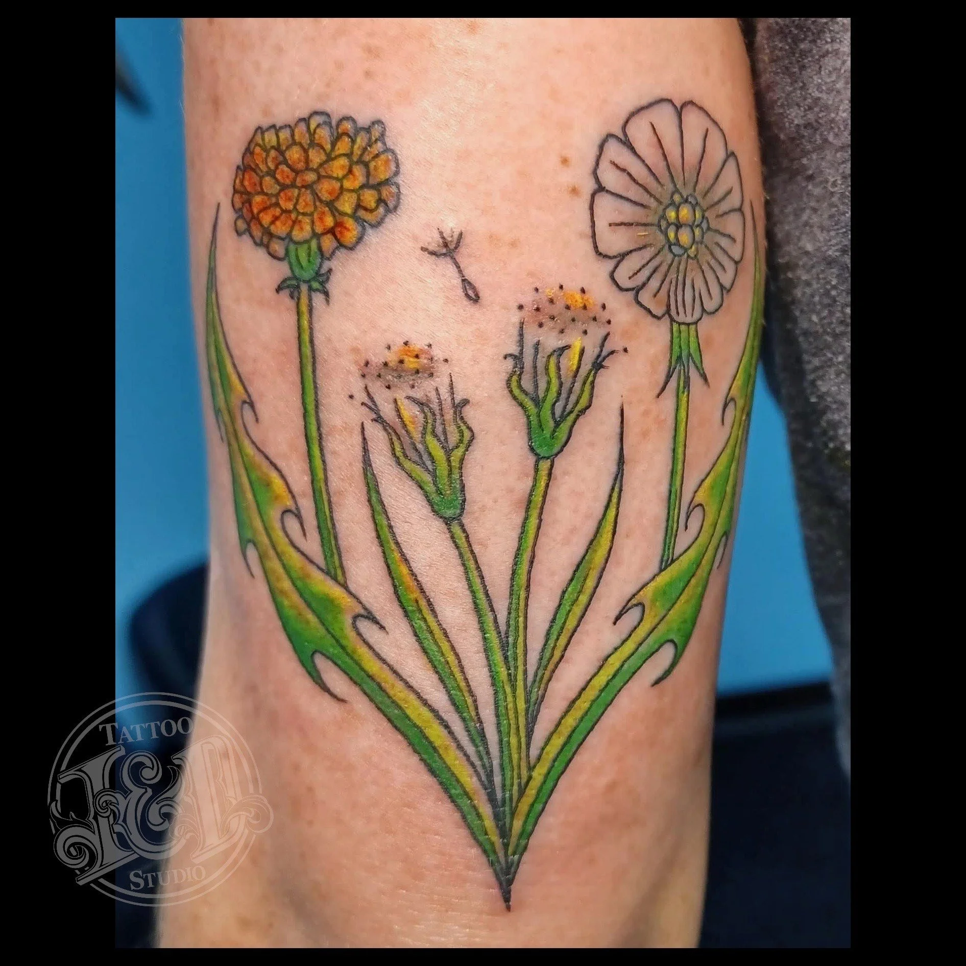 Dandelion heart by @stabinks stop in and let your ideas blossom into your next tattoo! #flowers #dandelion #edibleplants #nature #outdoors #plants #blossoms #blooms #inkanddestroy #tattoo