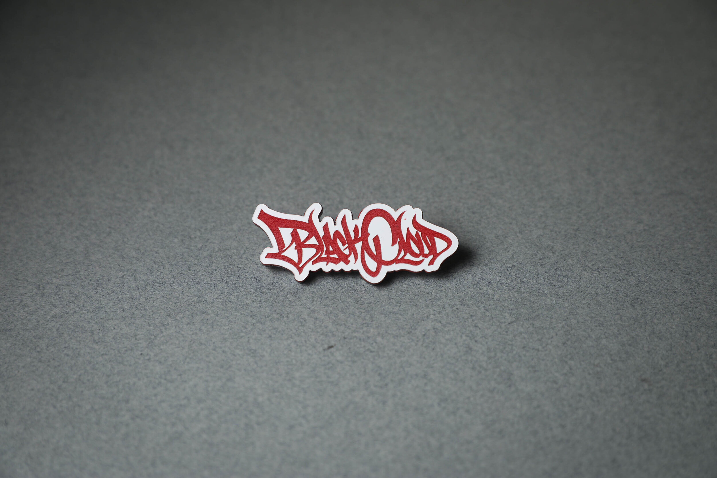 Black Cloud Tag Pin Red