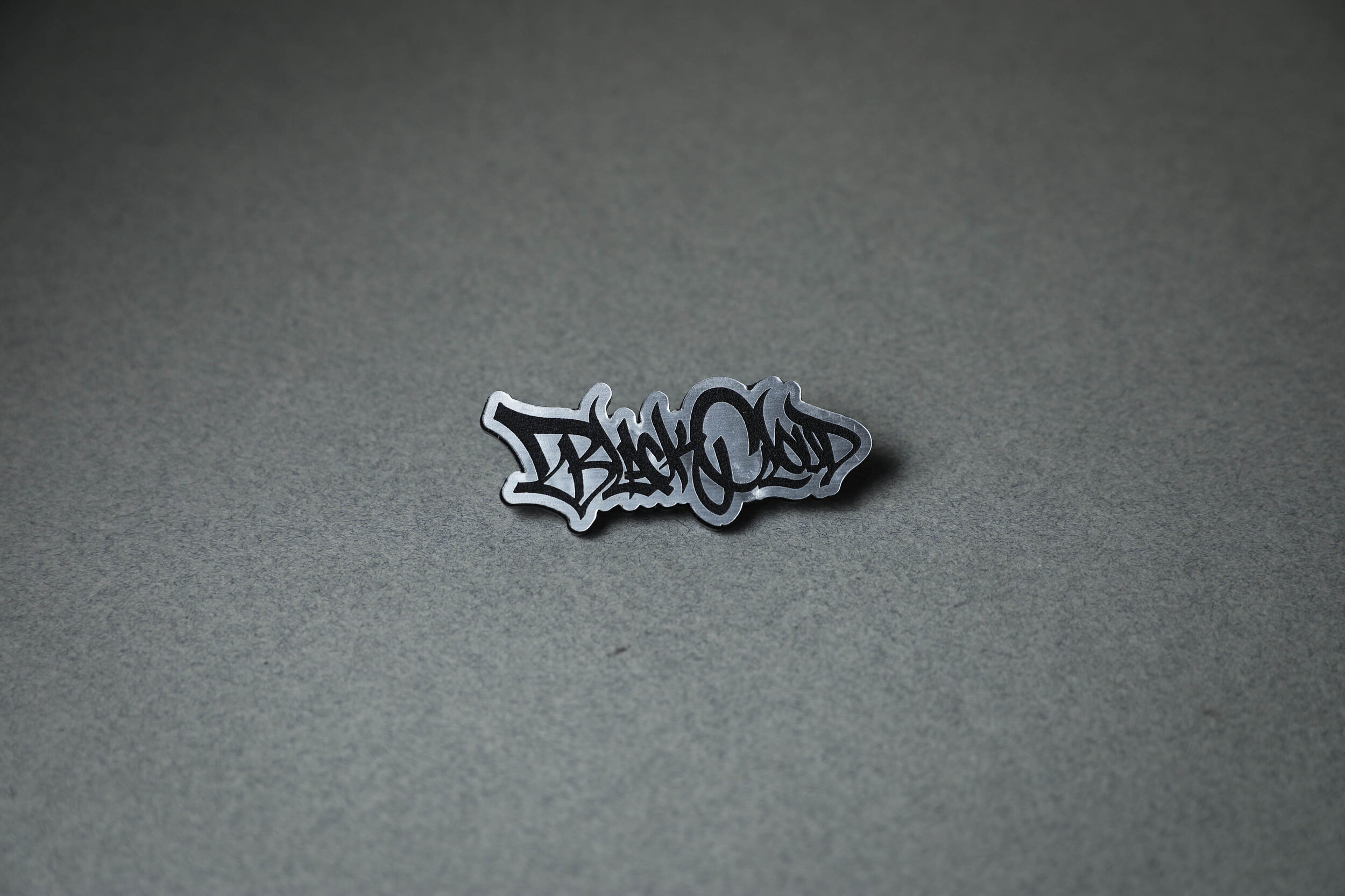 Black Cloud Tag Pin Silver