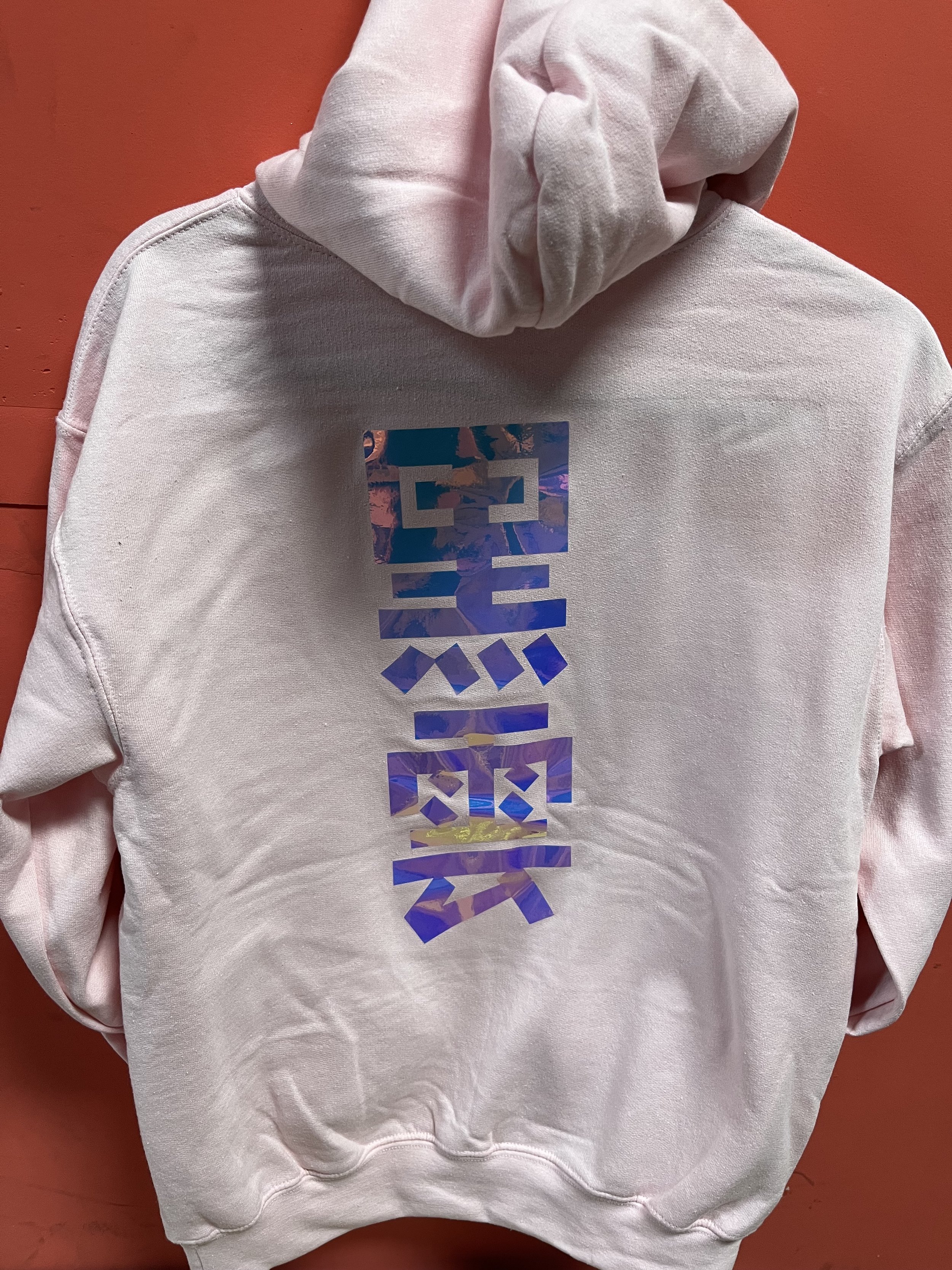 Pink Promise Holographic Hoodie Back