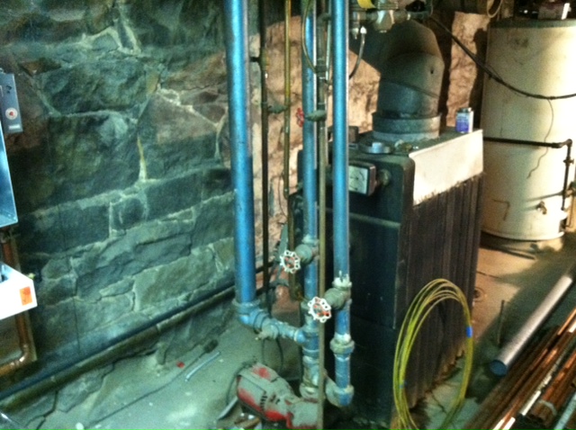 Before: taking the existing boiler apart